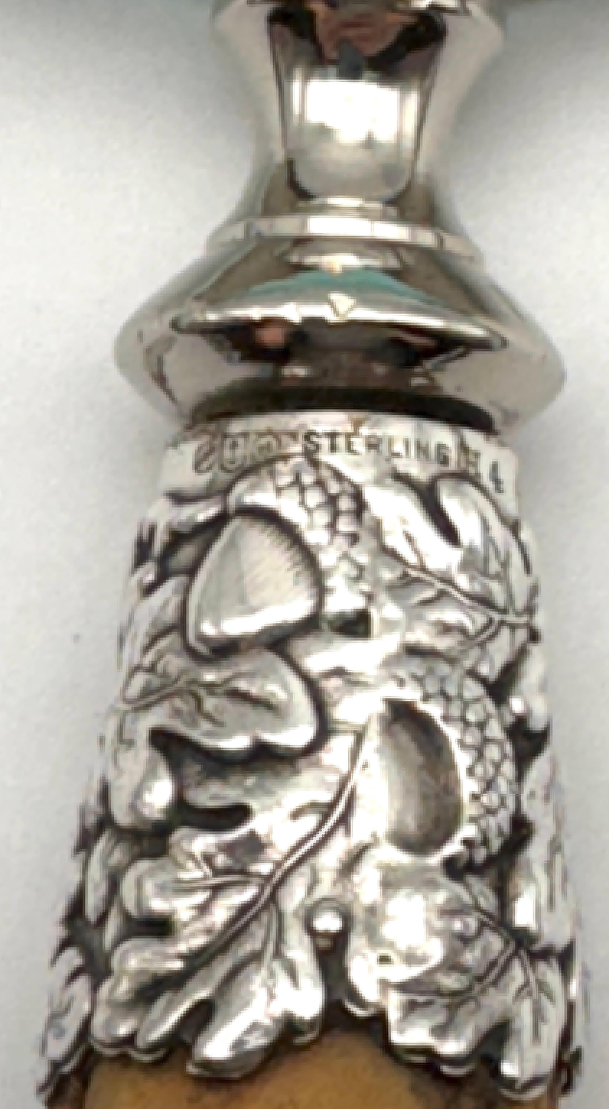 Silver Plate Extraordinary Gorham Cast Sterling Wild Boar Magnifying Glass, 1878