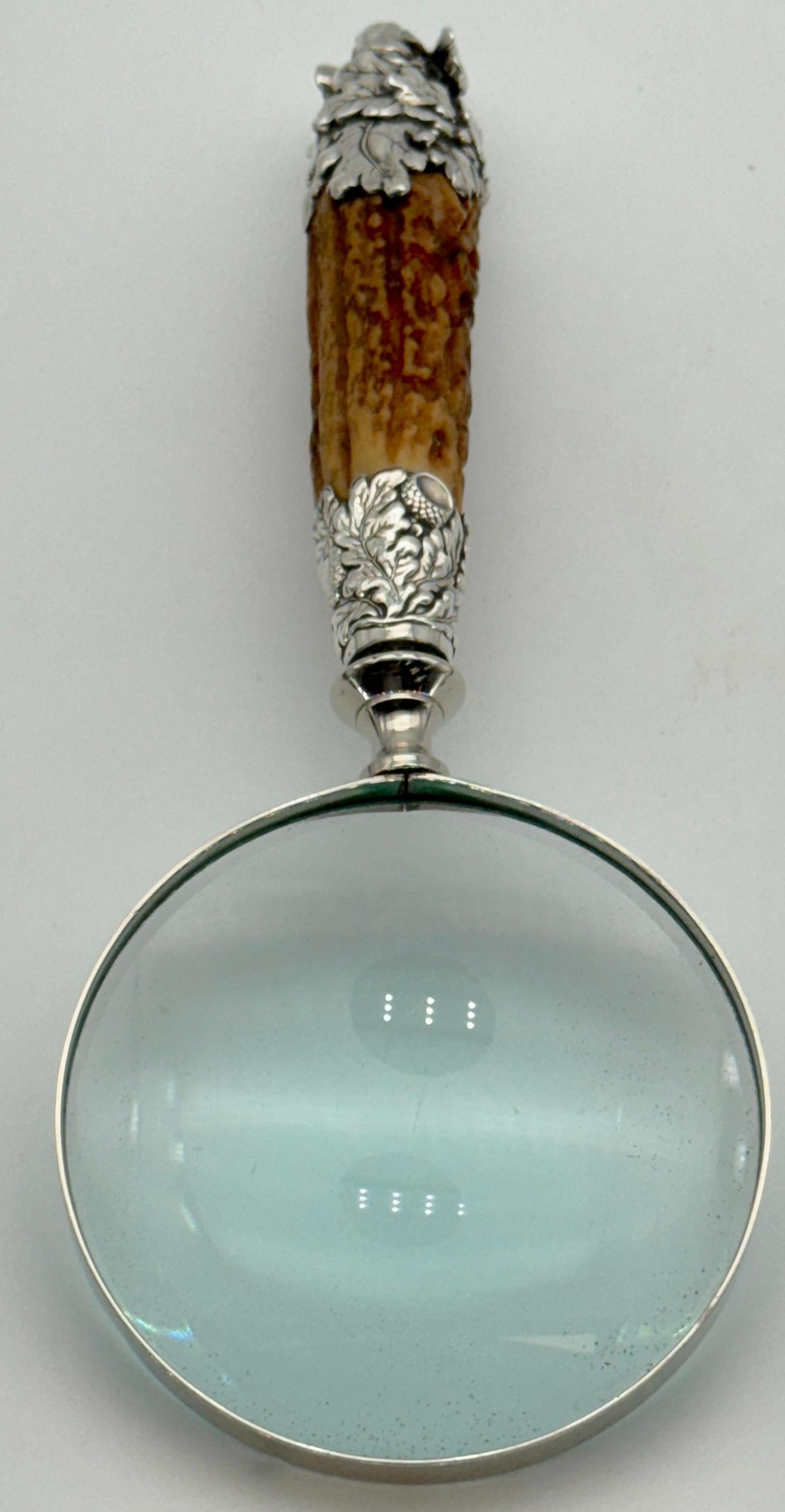 Extraordinary Gorham Cast Sterling Wild Boar Magnifying Glass, 1878 1