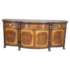 Extraordinary Grand Carved Flame Mahogany Georgian E.J. Victor Sideboard Server
