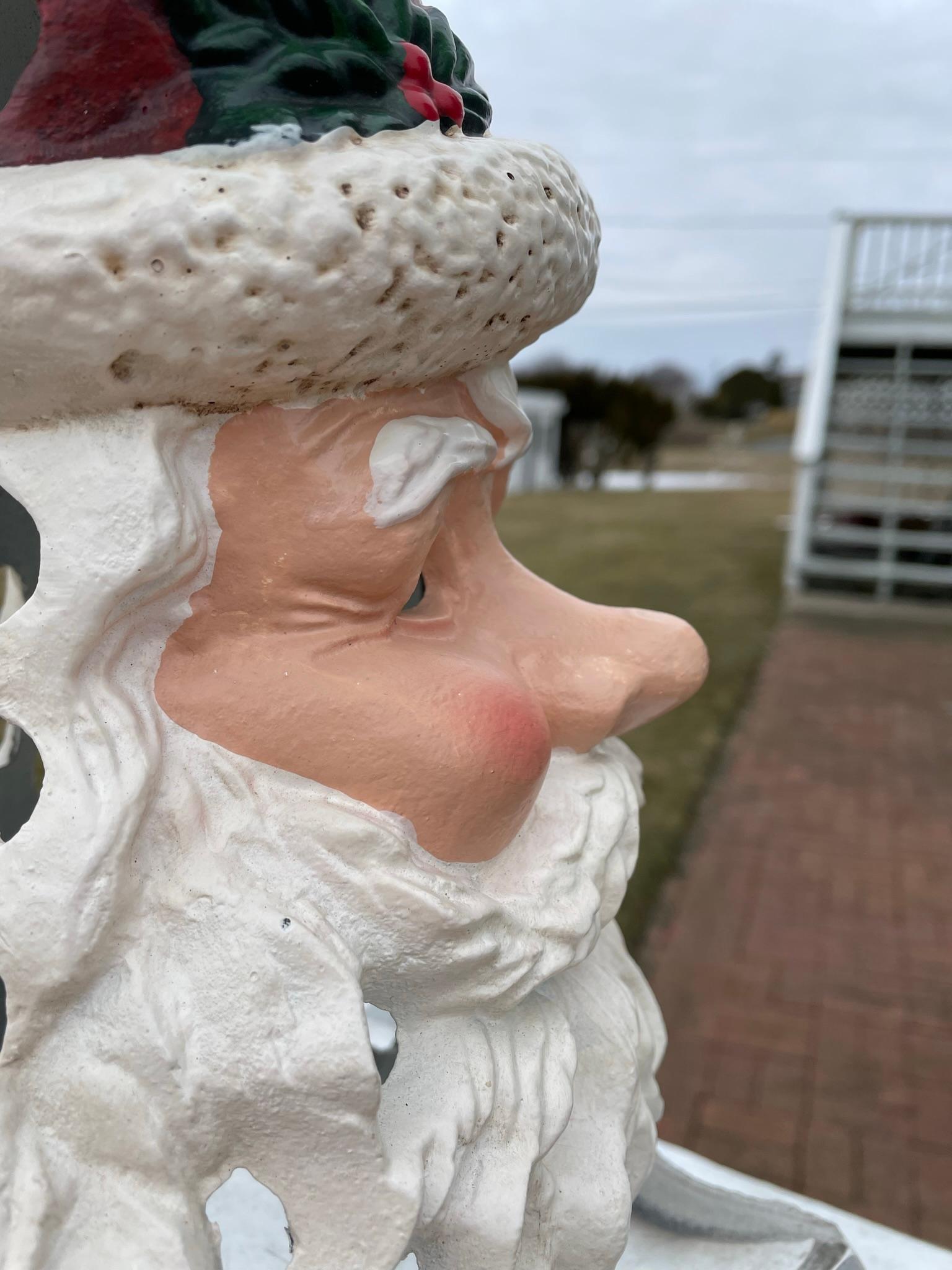 Extraordinary Hand Painted Santa Claus Lighting Lantern For Sale 3