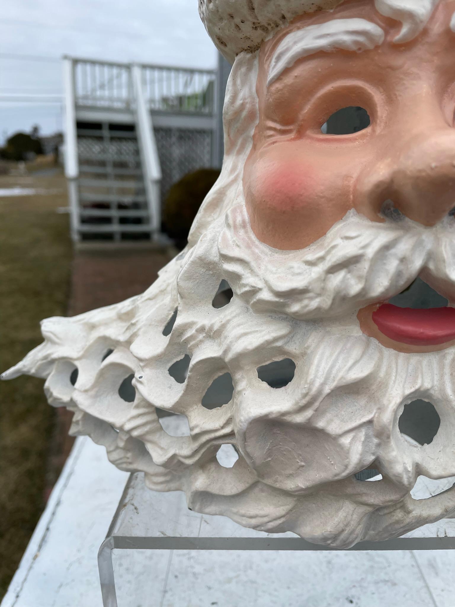 Extraordinary Hand Painted Santa Claus Lighting Lantern For Sale 4