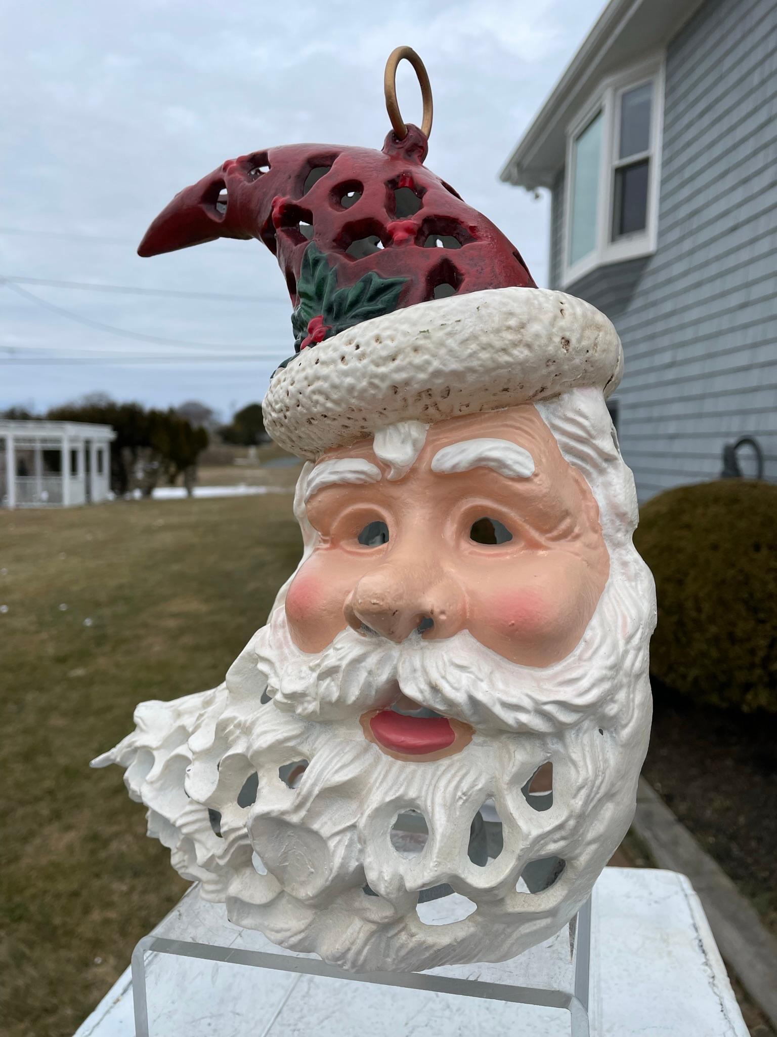 Chinese Extraordinary Hand Painted Santa Claus Lighting Lantern For Sale