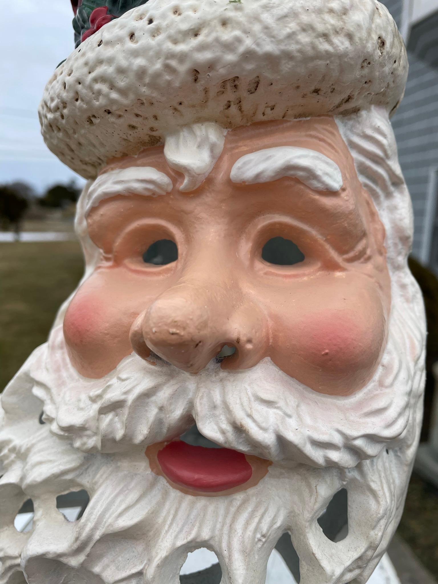 Extraordinary Hand Painted Santa Claus Lighting Lantern For Sale 1