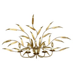 Extraordinary Huge Ferro Art Gold Leaf Wall Light