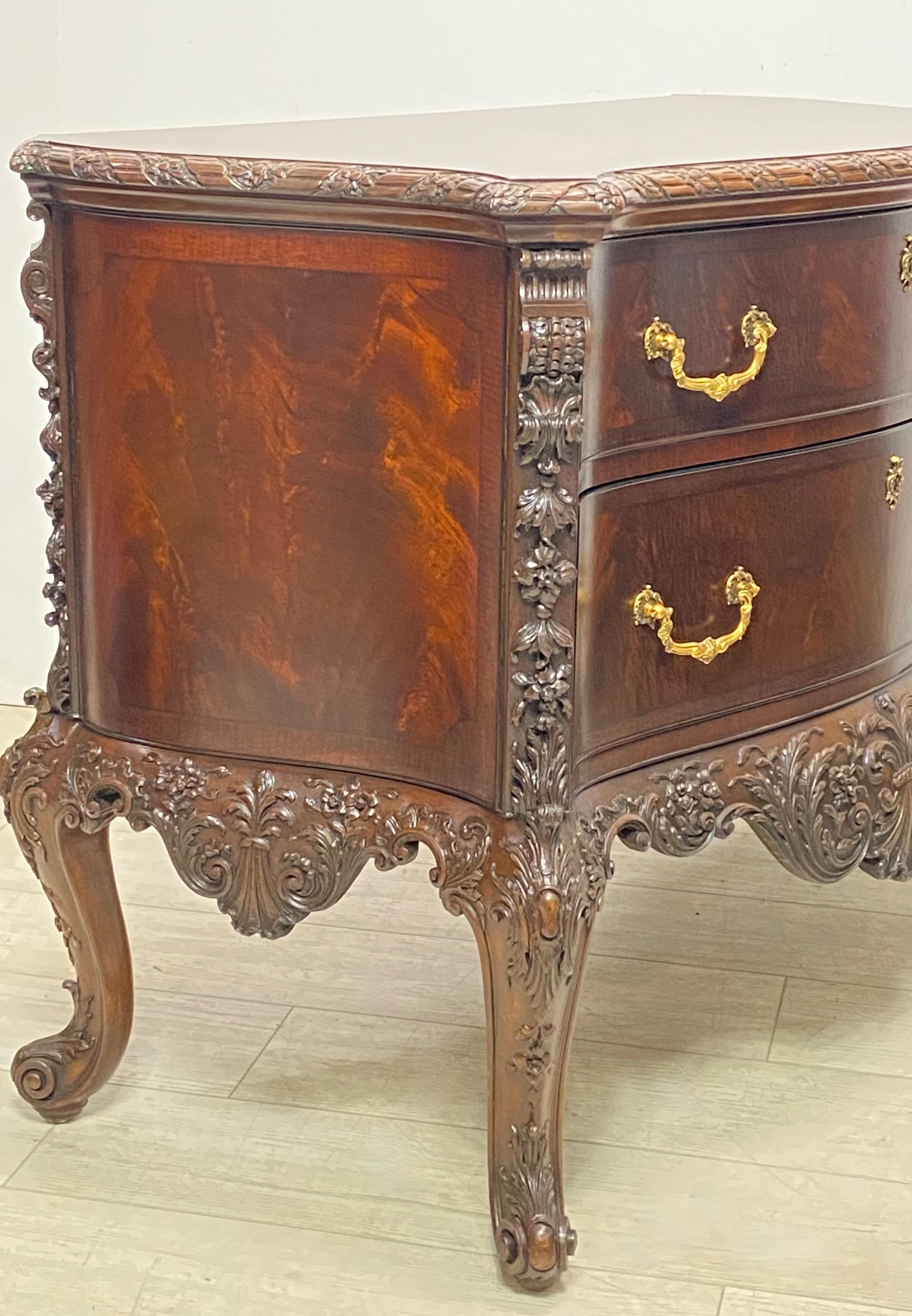 Hand-Carved Extraordinary Irish Hand Made Solid Mahogany Chest of Drawers For Sale