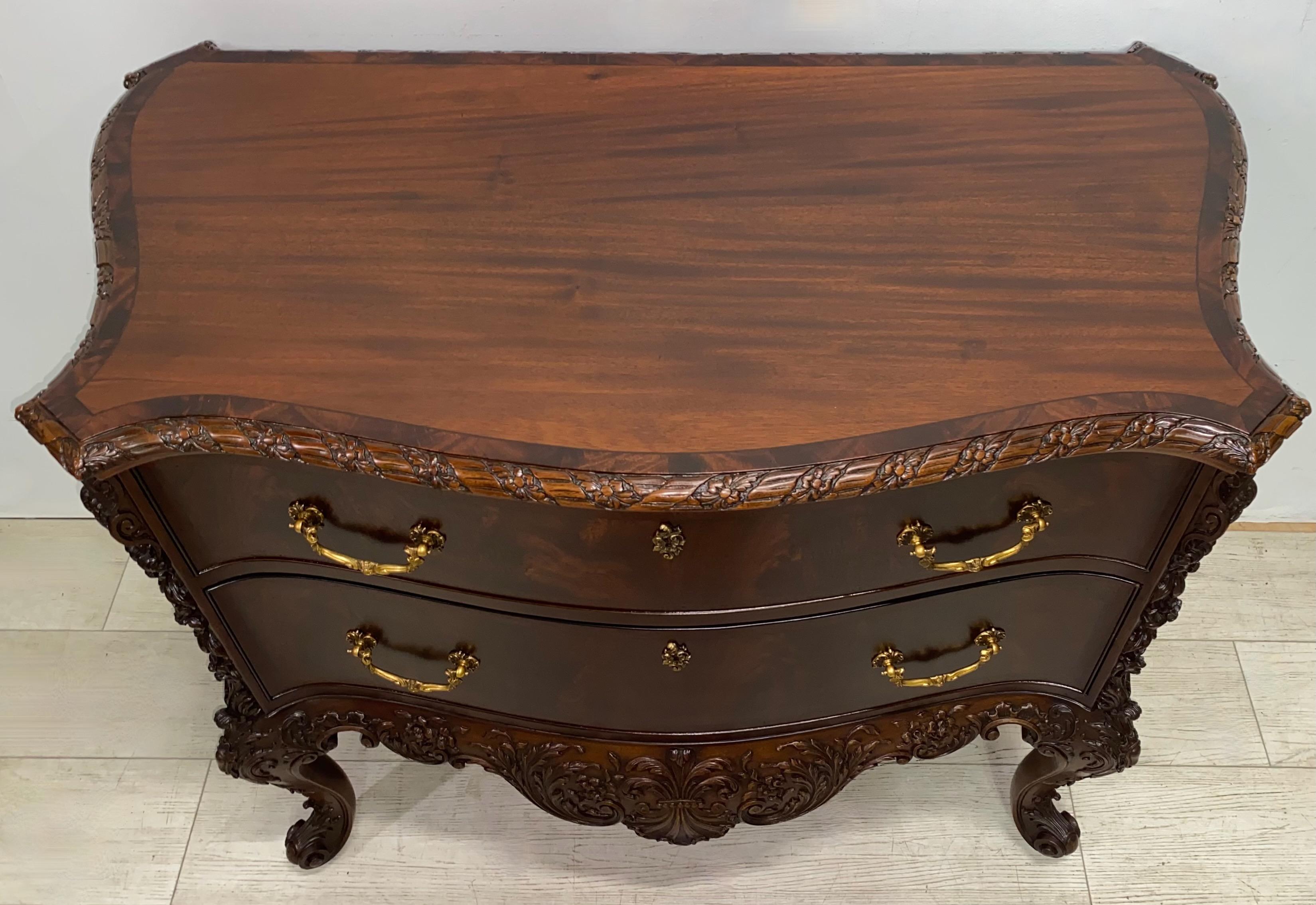 Extraordinary Irish Hand Made Solid Mahogany Chest of Drawers For Sale 3