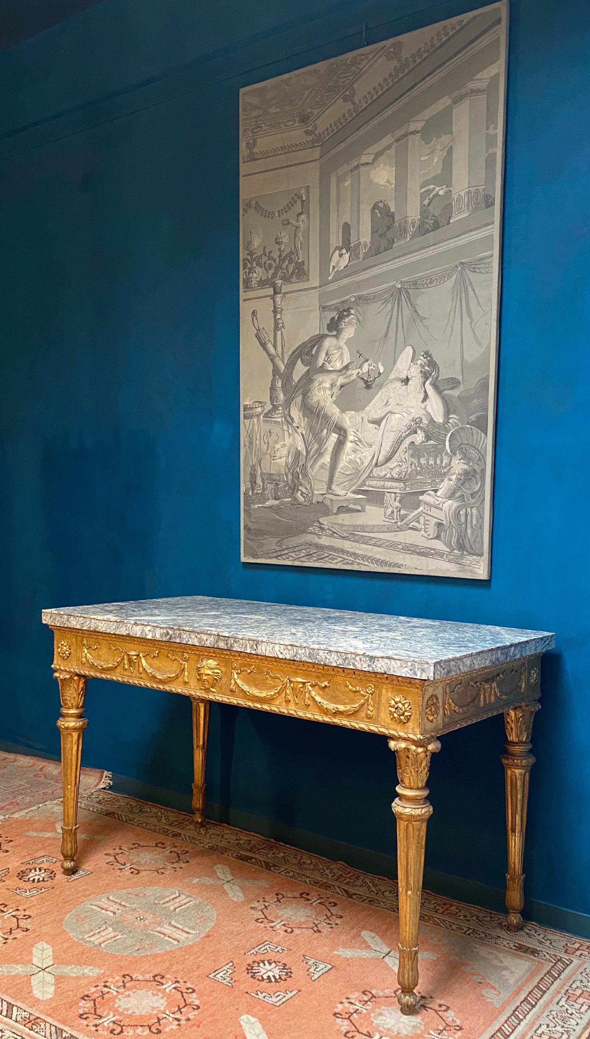 Louis XVI Extraordinary Italian 18th Century Carved Giltwood Console Tables For Sale
