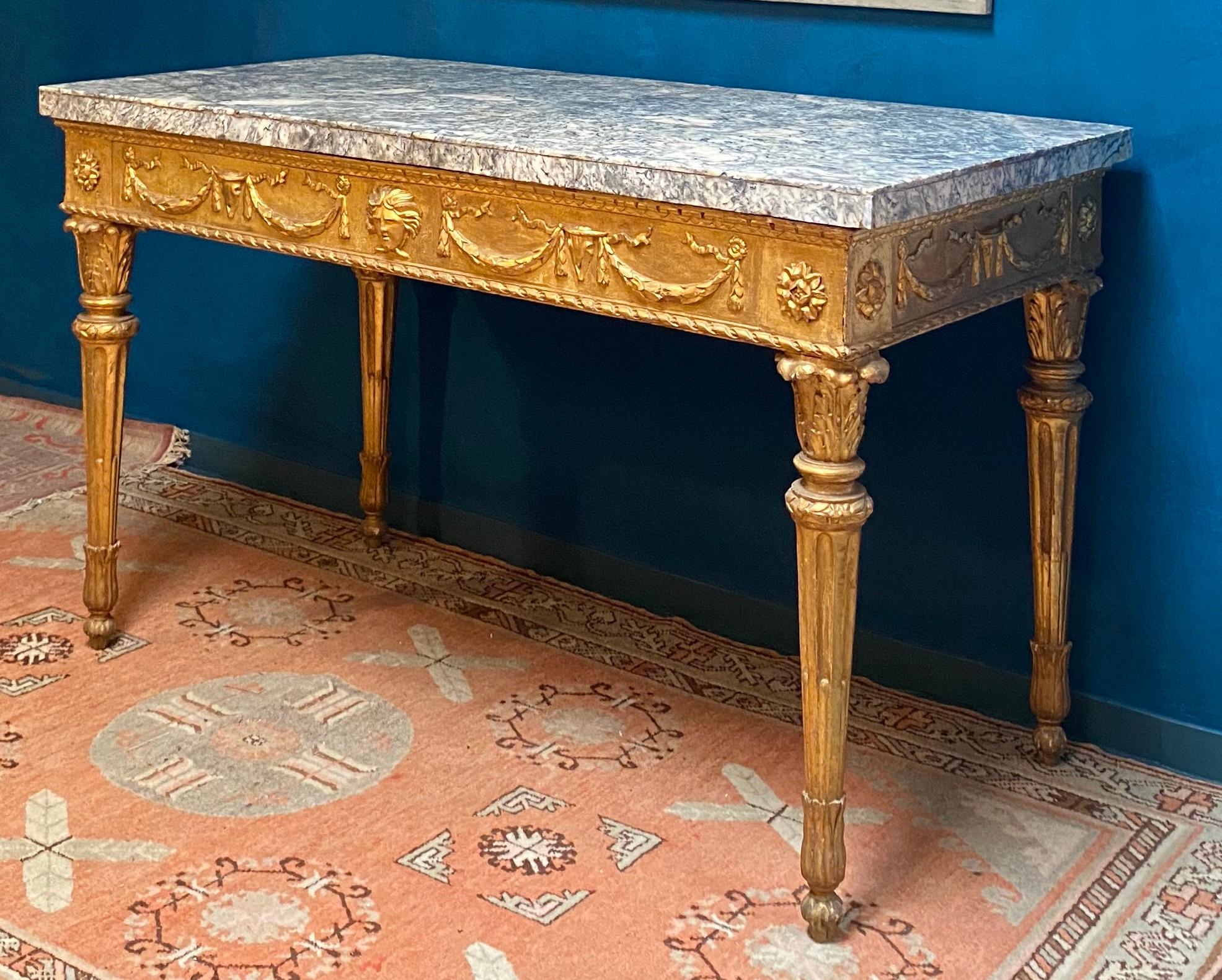 Extraordinary Italian 18th Century Carved Giltwood Console Tables For Sale 3