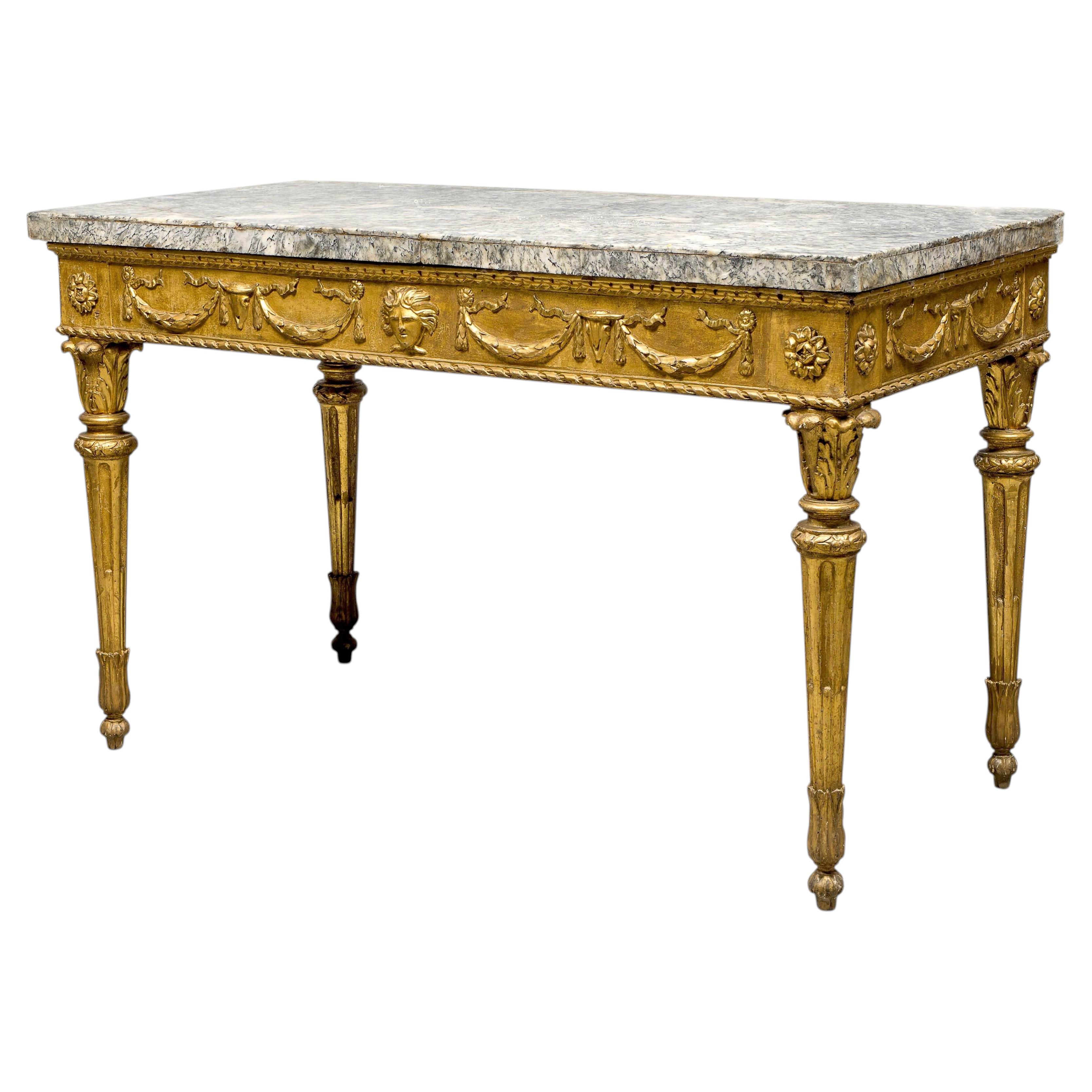 Extraordinary Italian 18th Century Carved Giltwood Console Tables