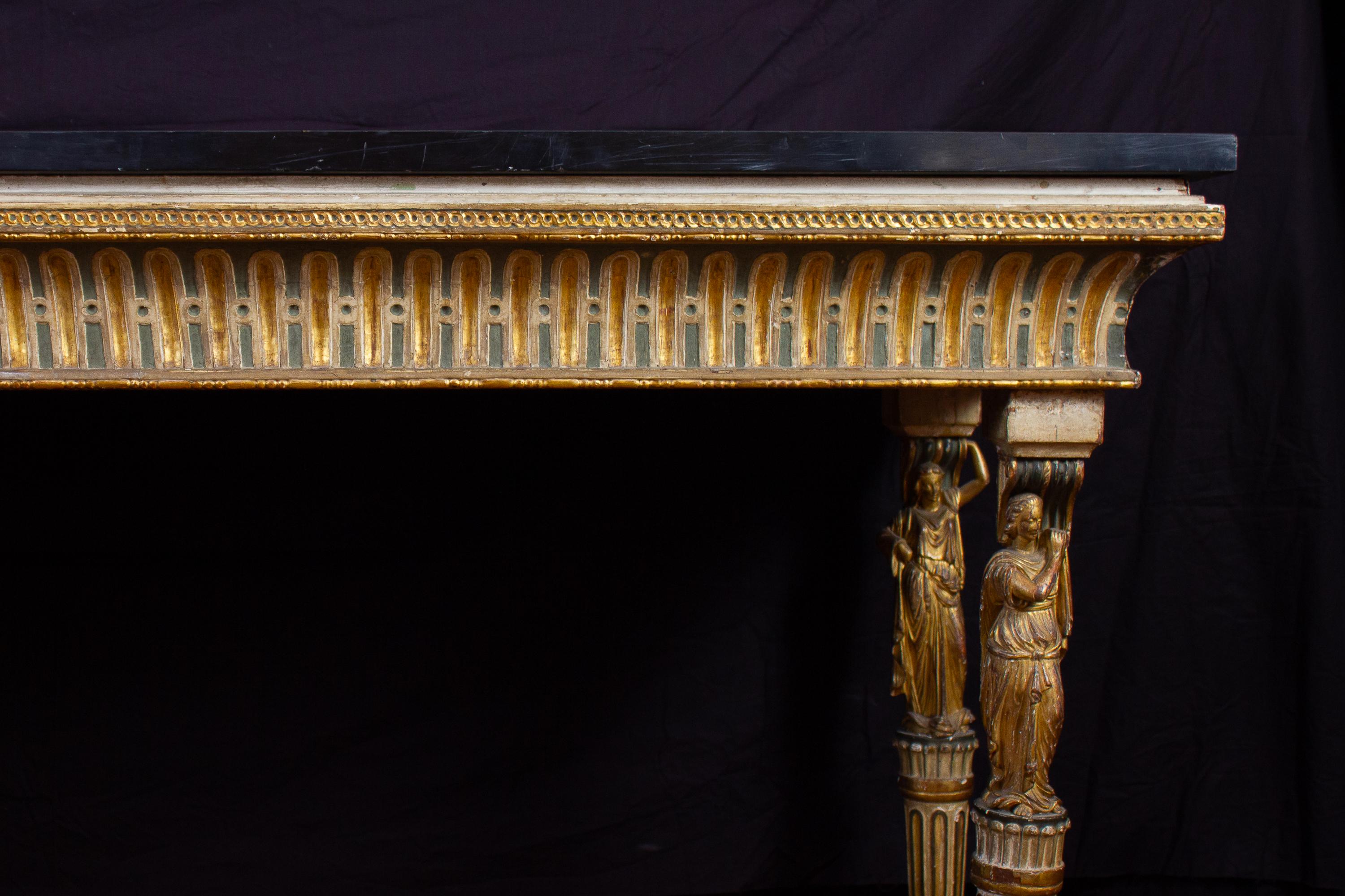 Extraordinary Italian 18th Century Console Table with Mirror, 1780 3
