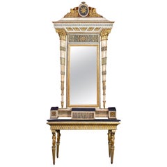 Extraordinary Italian 18th Century Console Table with Mirror, 1780