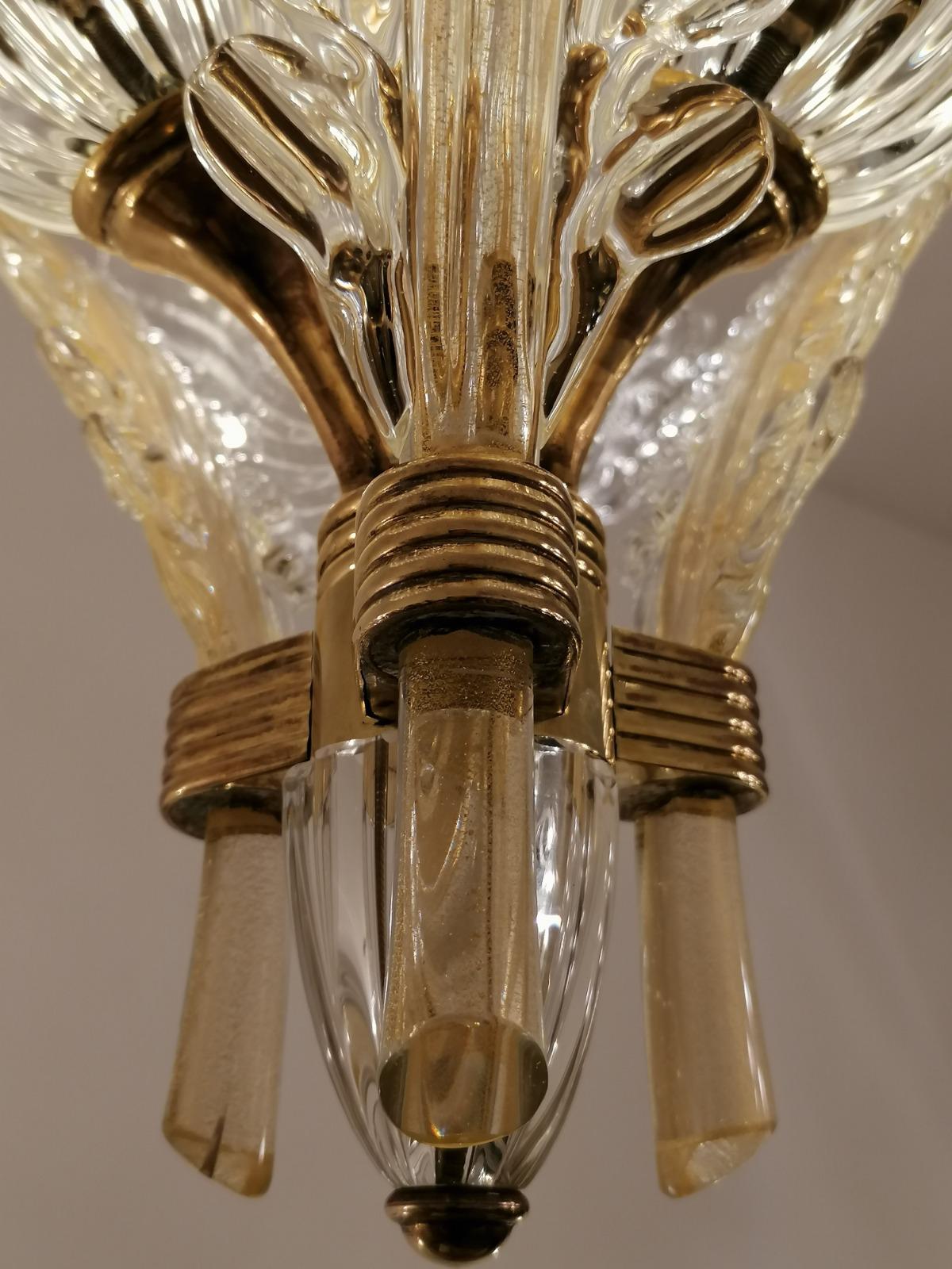 Extraordinary Italian Chandelier by Archimede Seguso, Murano, 1940s In Excellent Condition In Budapest, HU