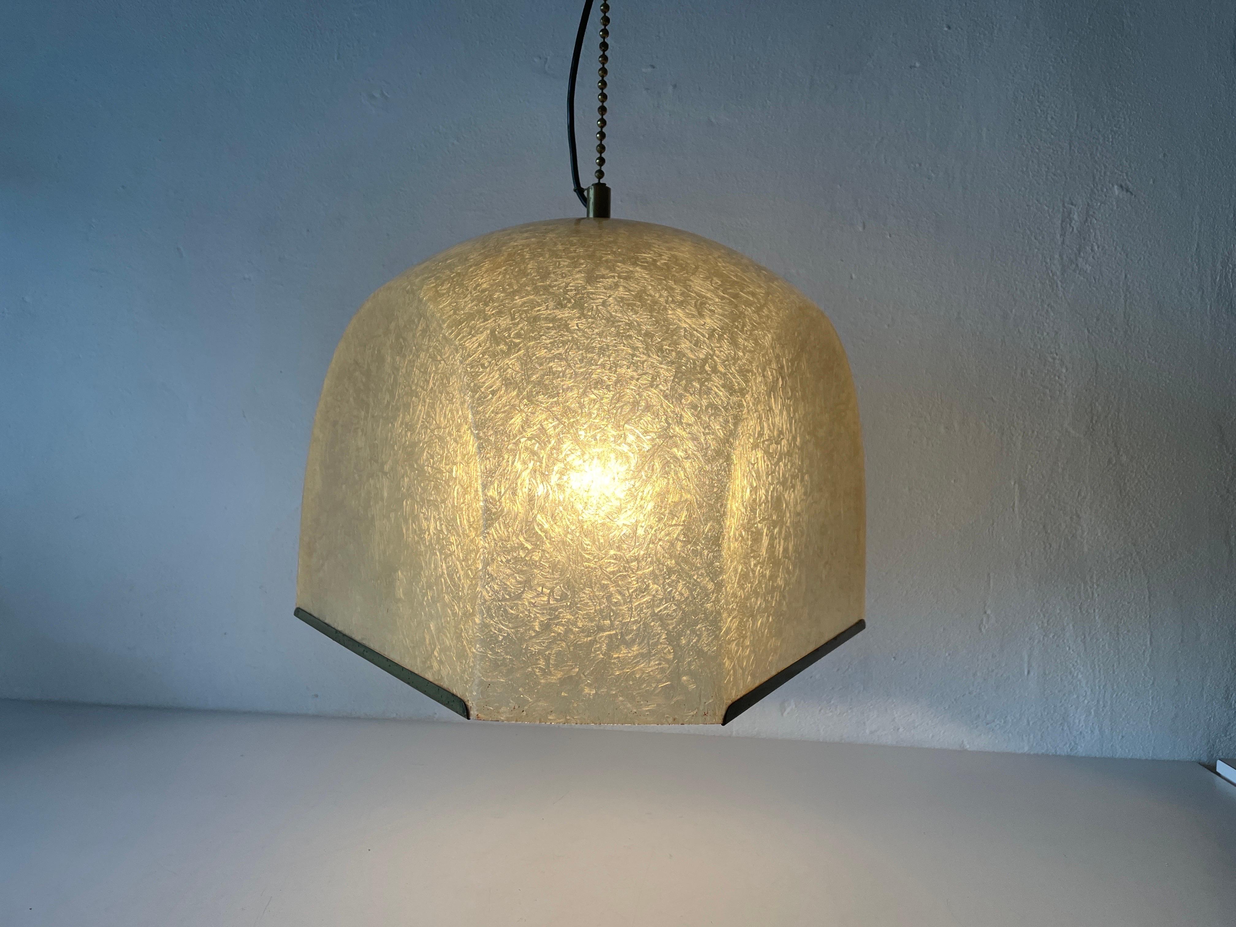 Extraordinaire lampe à suspension en fibre de verre de conception italienne XL, années 1960, Italie en vente 4