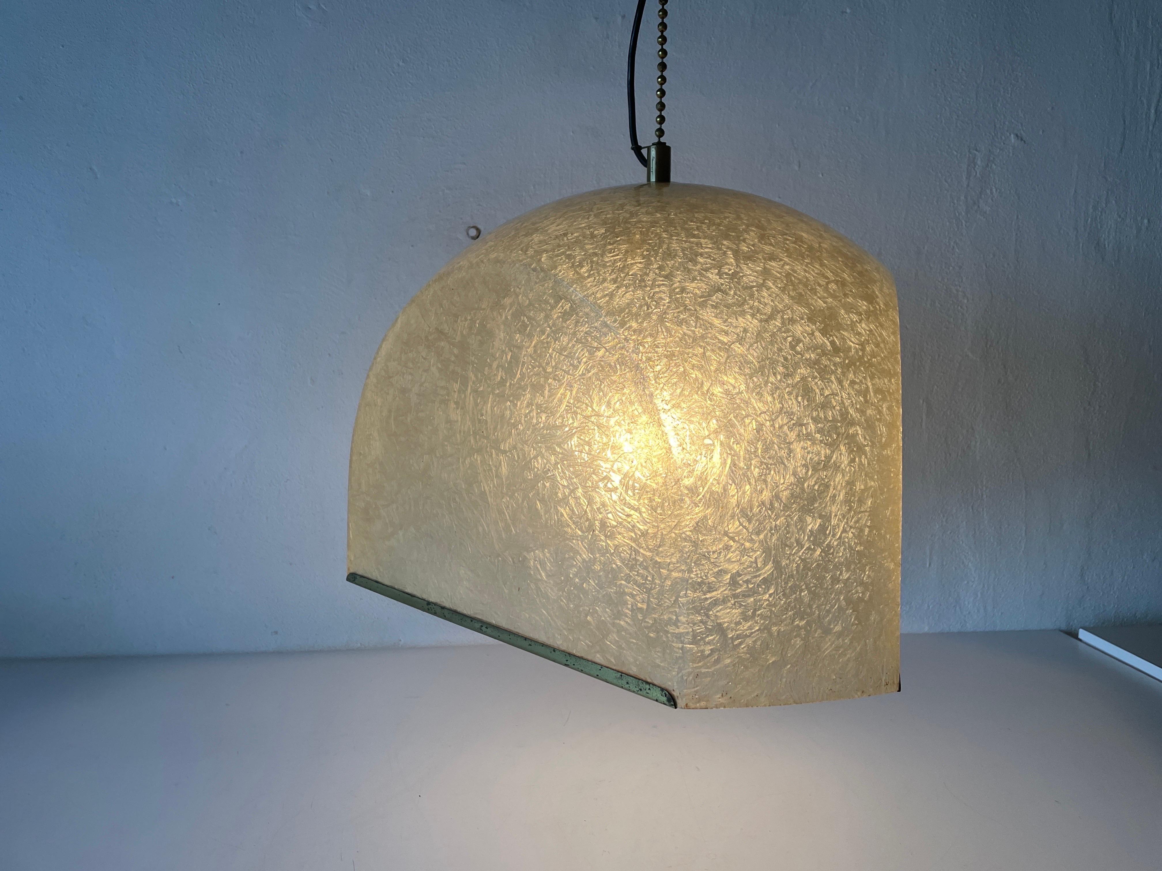Extraordinaire lampe à suspension en fibre de verre de conception italienne XL, années 1960, Italie en vente 7