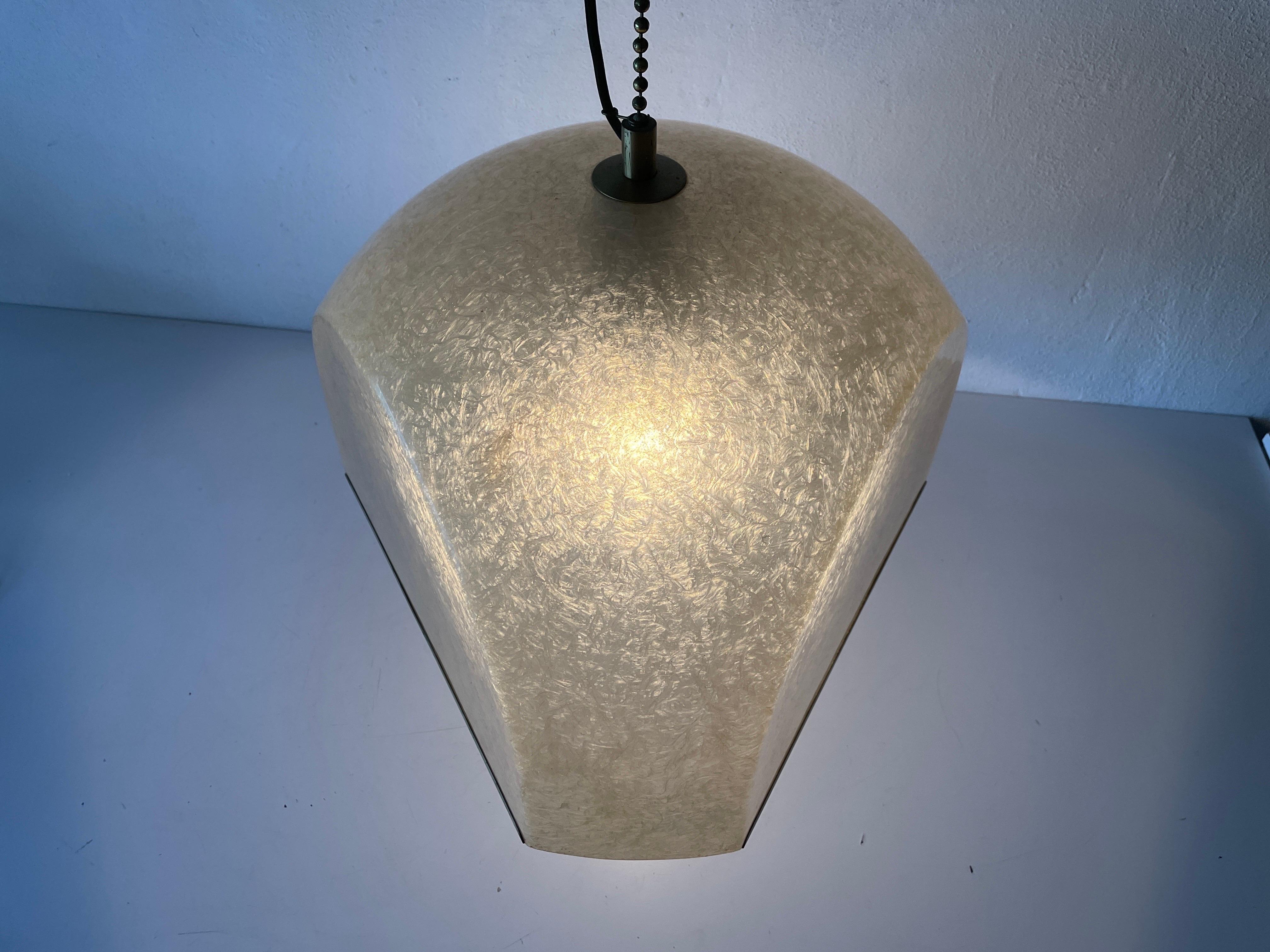 Extraordinaire lampe à suspension en fibre de verre de conception italienne XL, années 1960, Italie en vente 8
