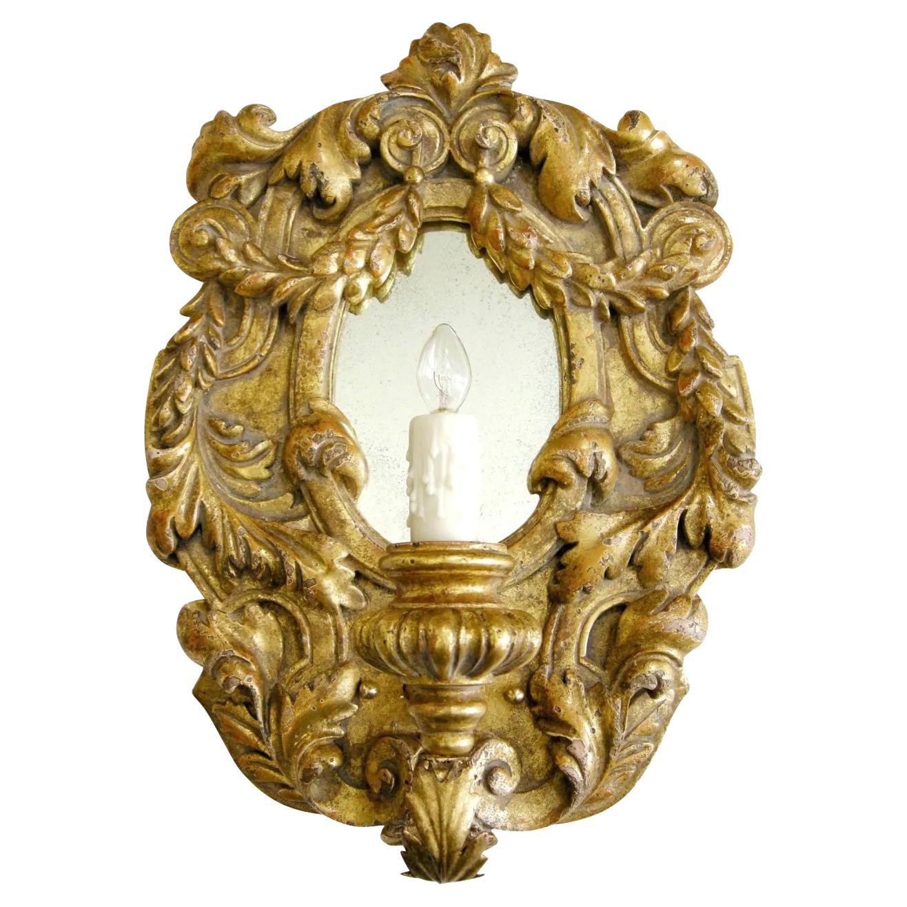 Extraordinaire applique de designer en bois doré italien:: Juliette de Randy Esada