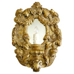 Extraordinaire applique de designer en bois dor