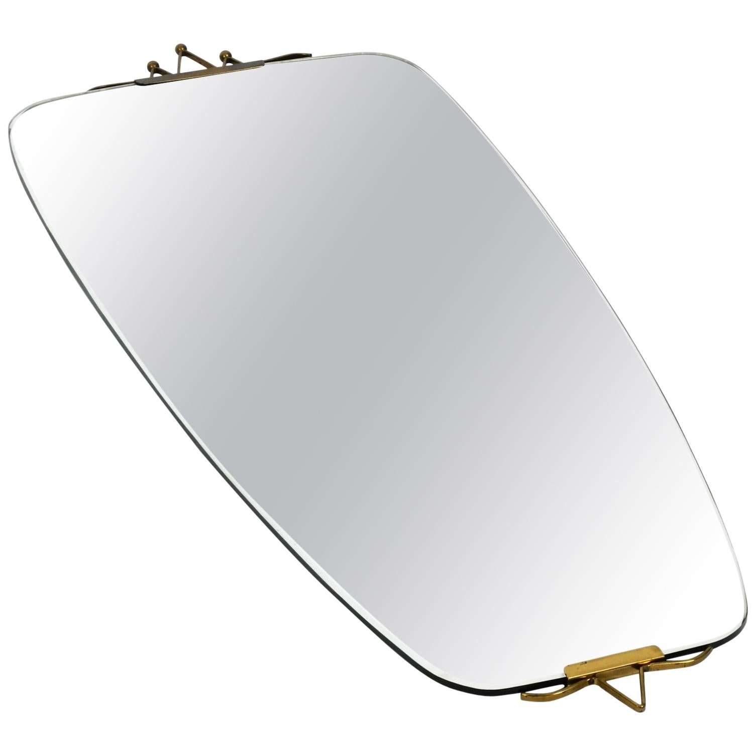 Modern Italian Brass Wall Mirror For Sale at 1stDibs