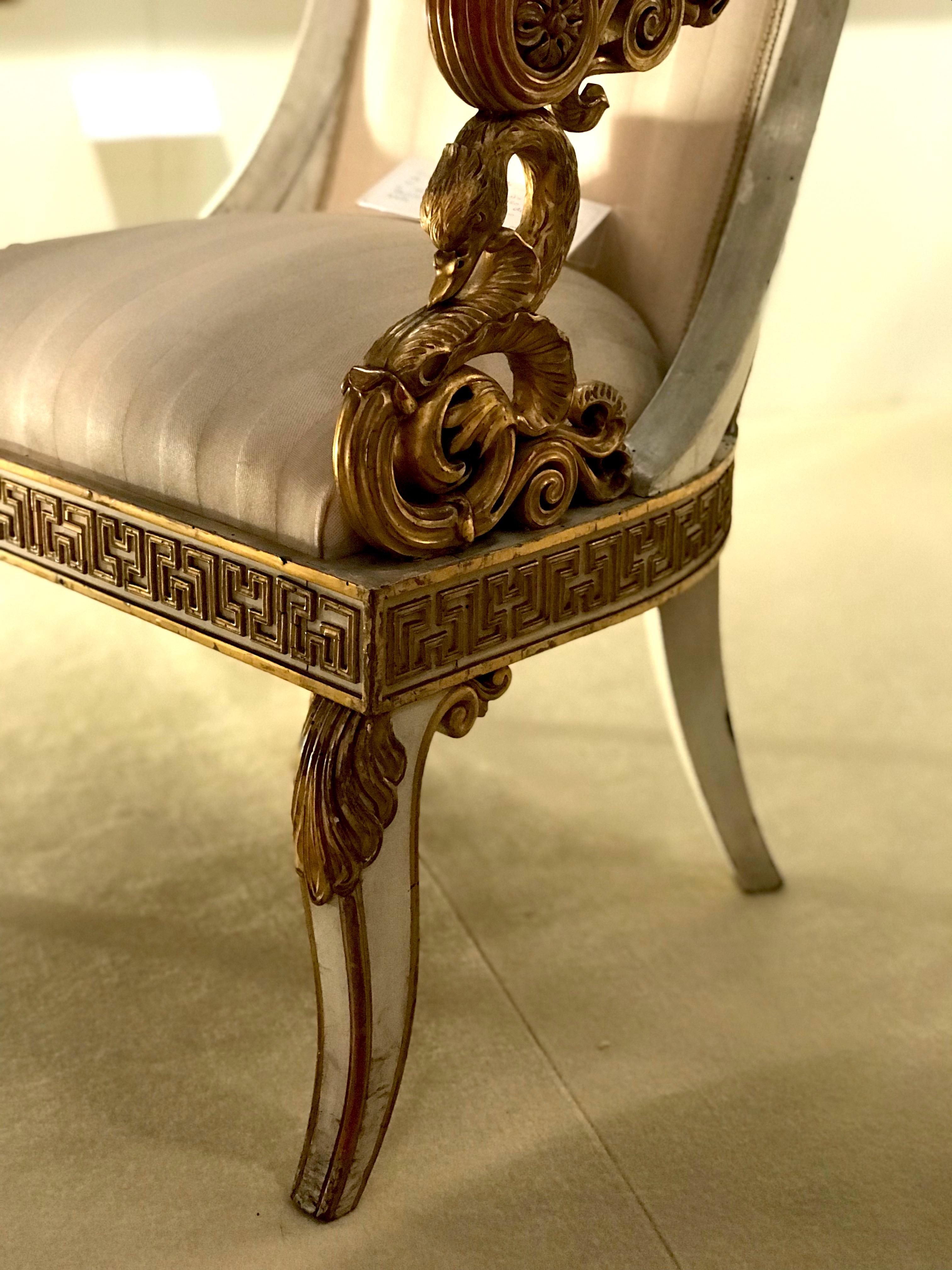 Extraordinaire table centrale italienne dorée à la feuille et peinte en ivoire, 1830 en vente 6