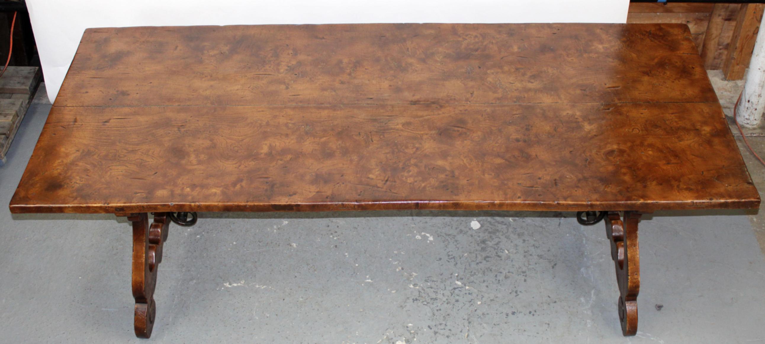 Hand-Crafted Extraordinary Italian Trestle Table