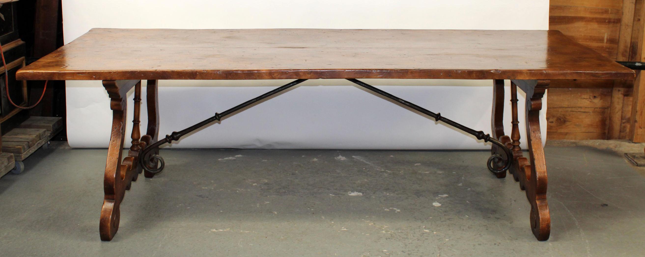 Extraordinary Italian Trestle Table In Good Condition In Middleburg, VA