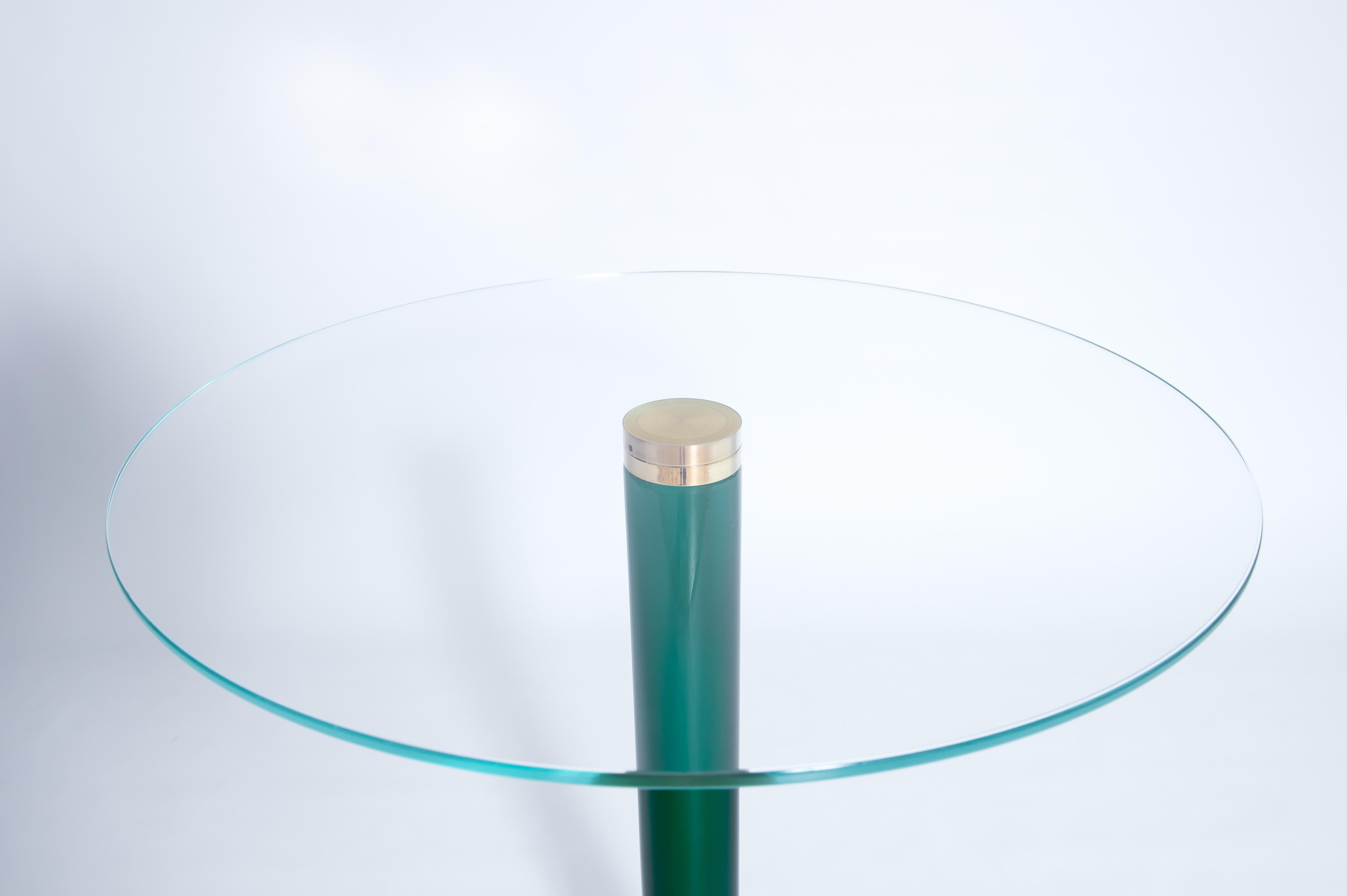 Extraordinaria mesa de cóctel veneciana italiana de cristal de Murano soplado verde Años 90 en venta 5