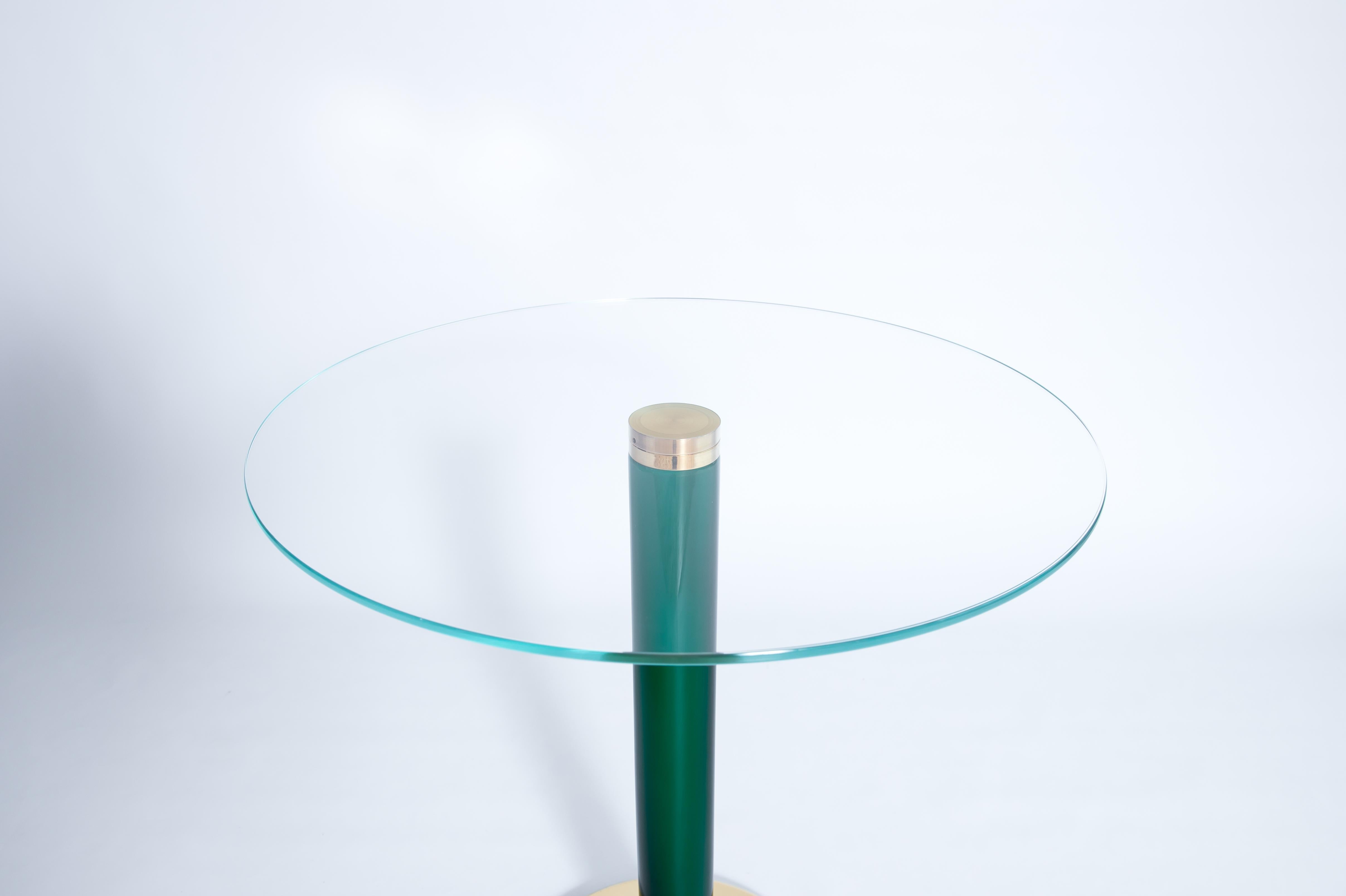 Extraordinary Italian Venetian Cocktail Table in Green Blown Murano Glass 1990s For Sale 8