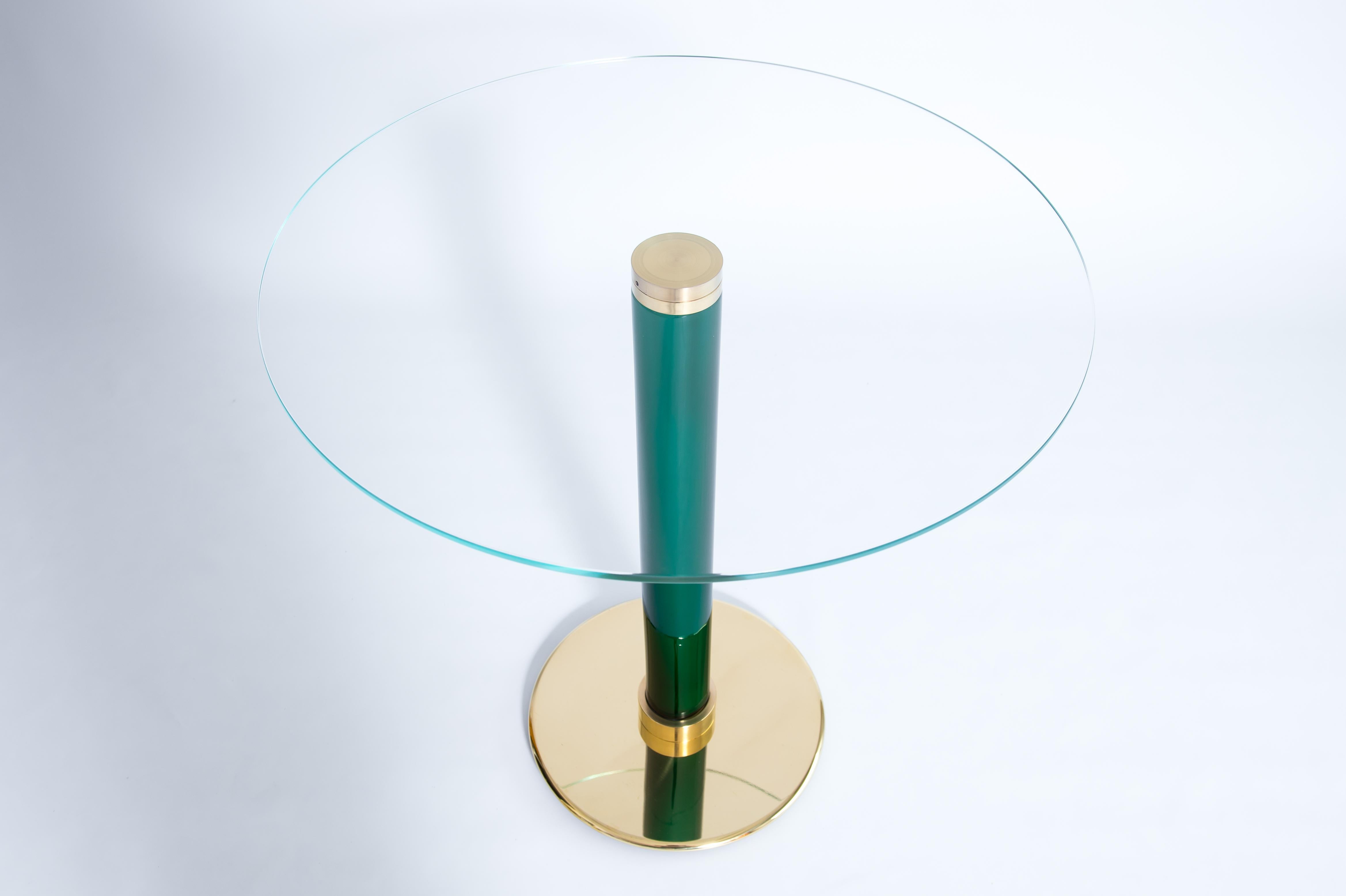 Extraordinaria mesa de cóctel veneciana italiana de cristal de Murano soplado verde Años 90 en venta 7