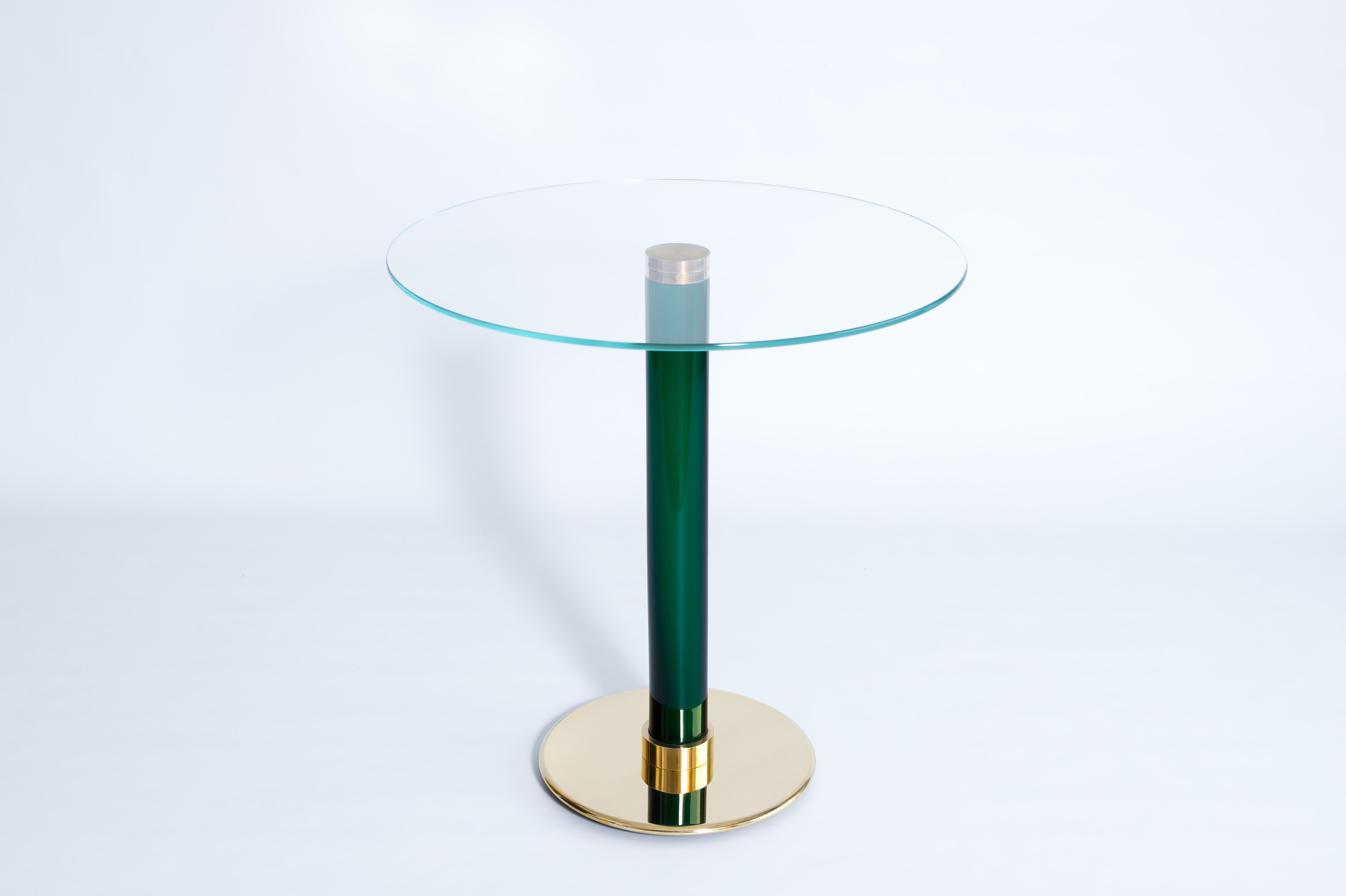 Extraordinaria mesa de cóctel veneciana italiana de cristal de Murano soplado verde Años 90 en venta 9