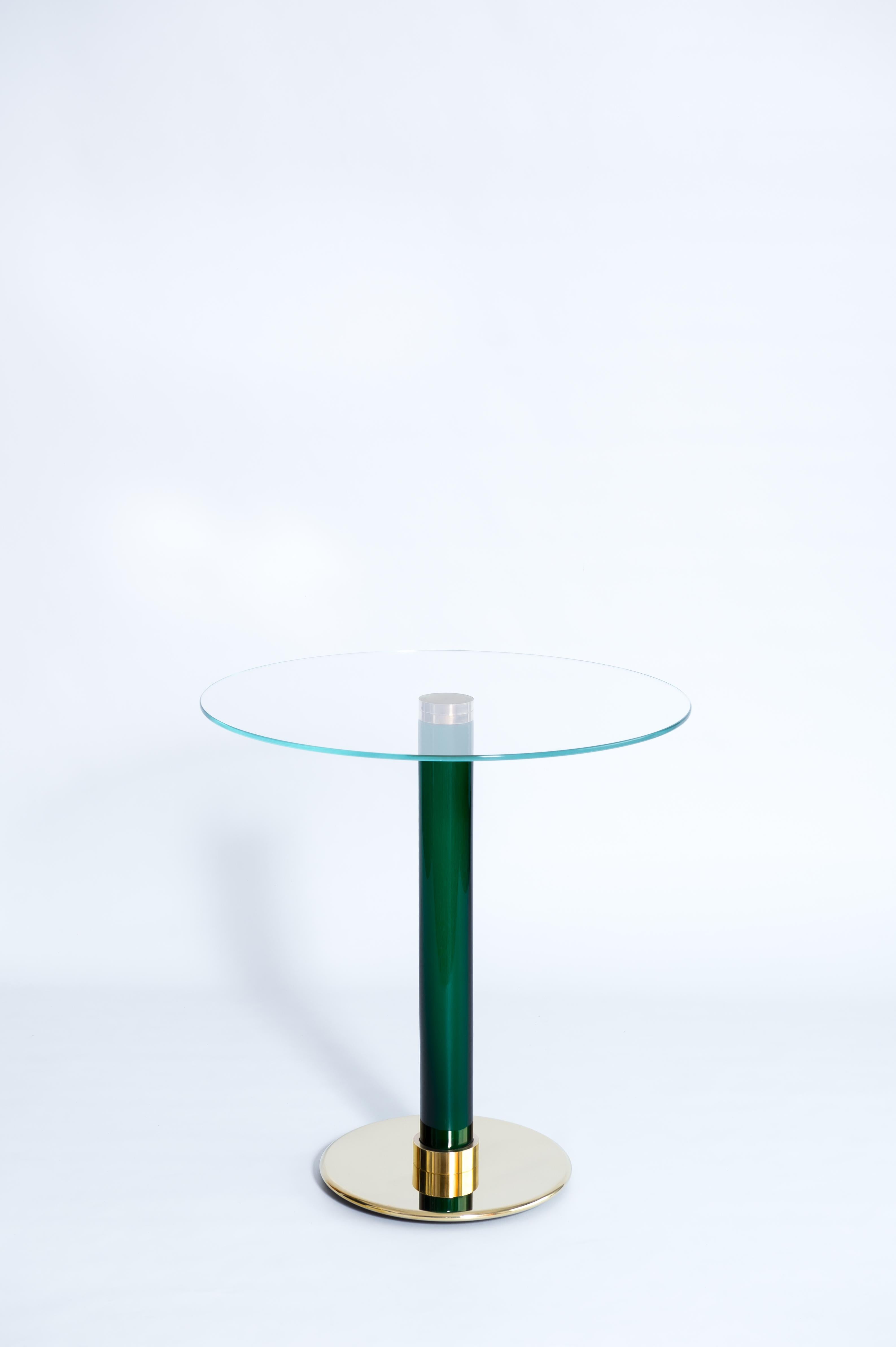 Extraordinaria mesa de cóctel veneciana italiana de cristal de Murano soplado verde Años 90 Moderno en venta