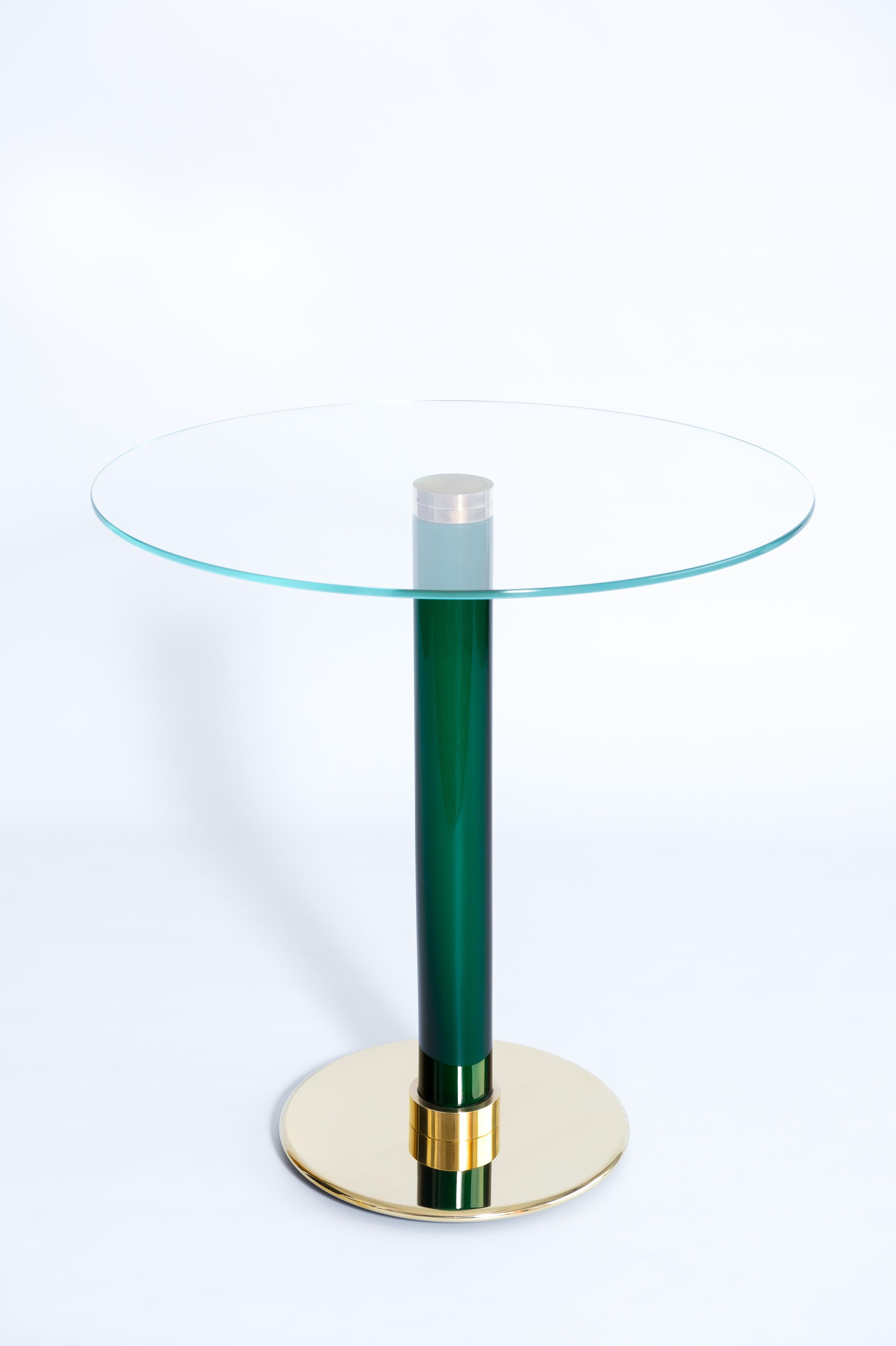 Hand-Crafted Extraordinary Italian Venetian Cocktail Table in Green Blown Murano Glass 1990s For Sale