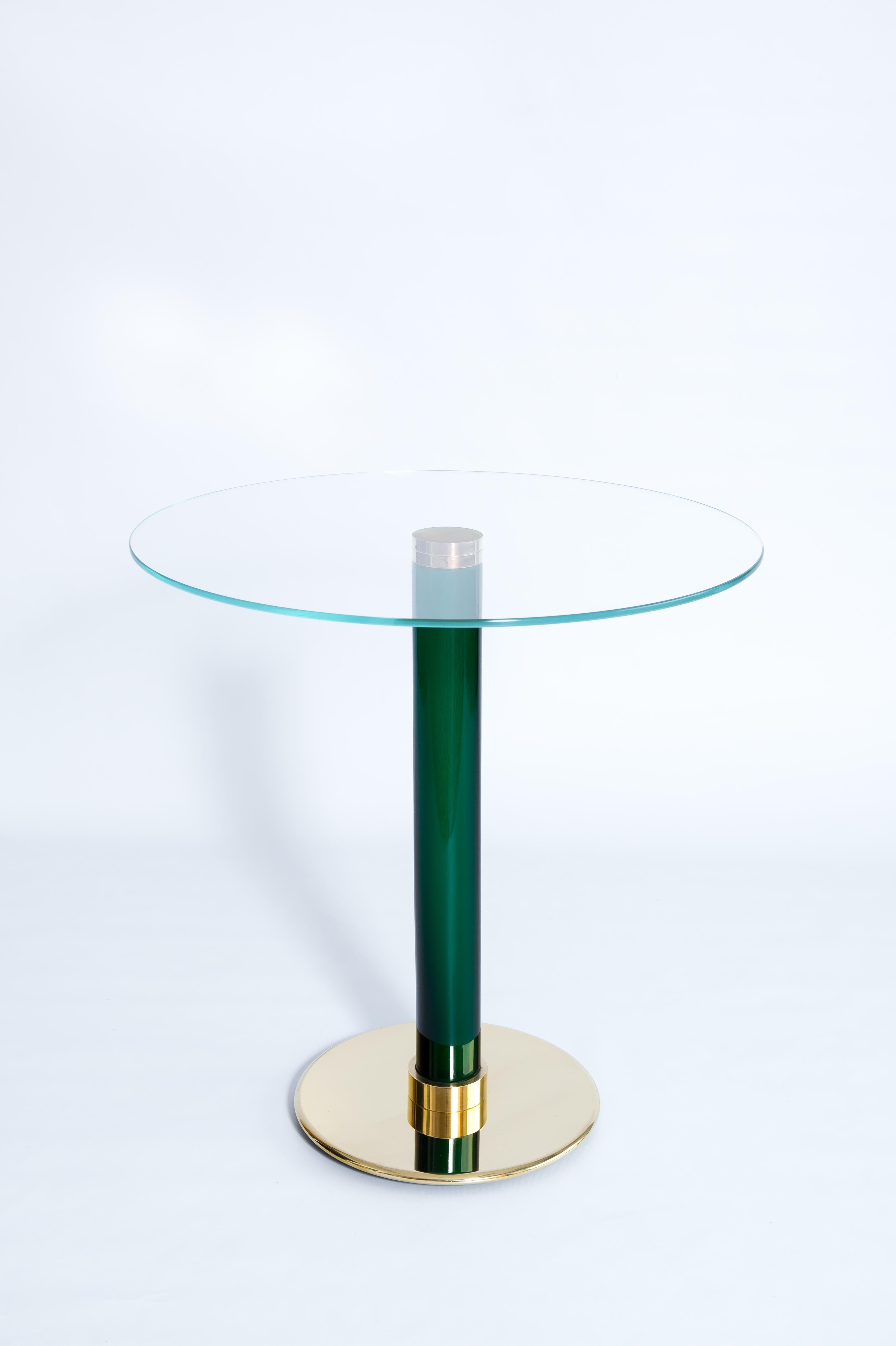 Late 20th Century Extraordinary Italian Venetian Cocktail Table in Green Blown Murano Glass 1990s For Sale