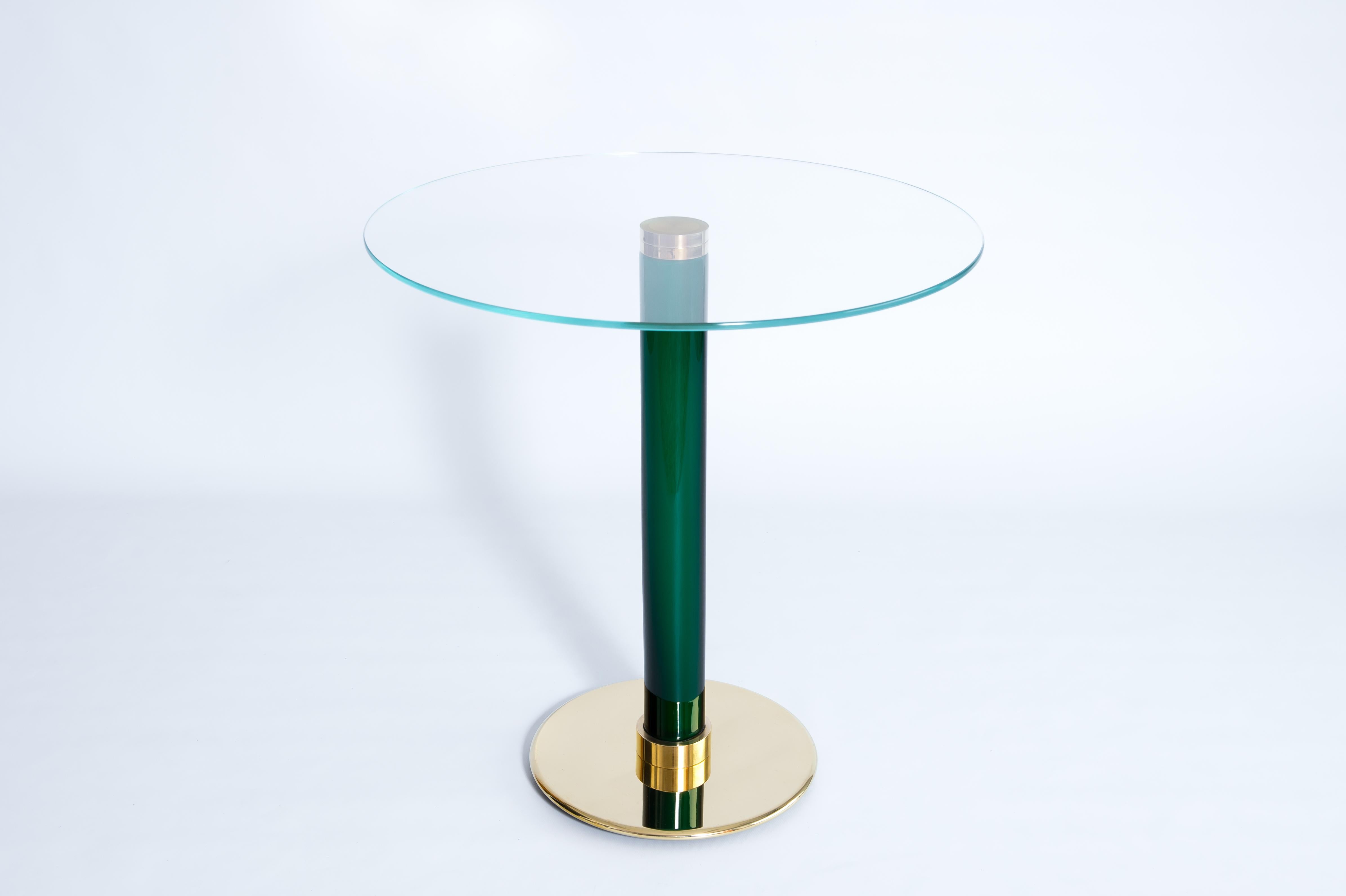 Extraordinary Italian Venetian Cocktail Table in Green Blown Murano Glass 1990s For Sale 1