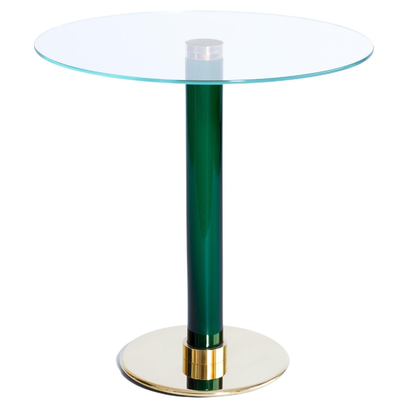 Extraordinaire table à cocktail vénitienne italienne en verre de Murano soufflé vert des années 1990