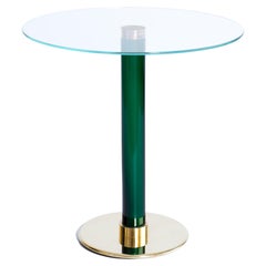 Vintage Extraordinary Italian Venetian Cocktail Table in Green Blown Murano Glass 1990s