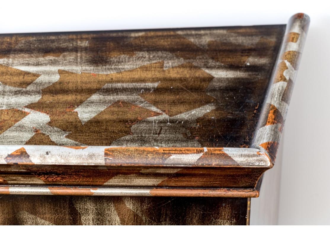 American Extraordinary James Mont Metallic Lacquered Console Table For Sale