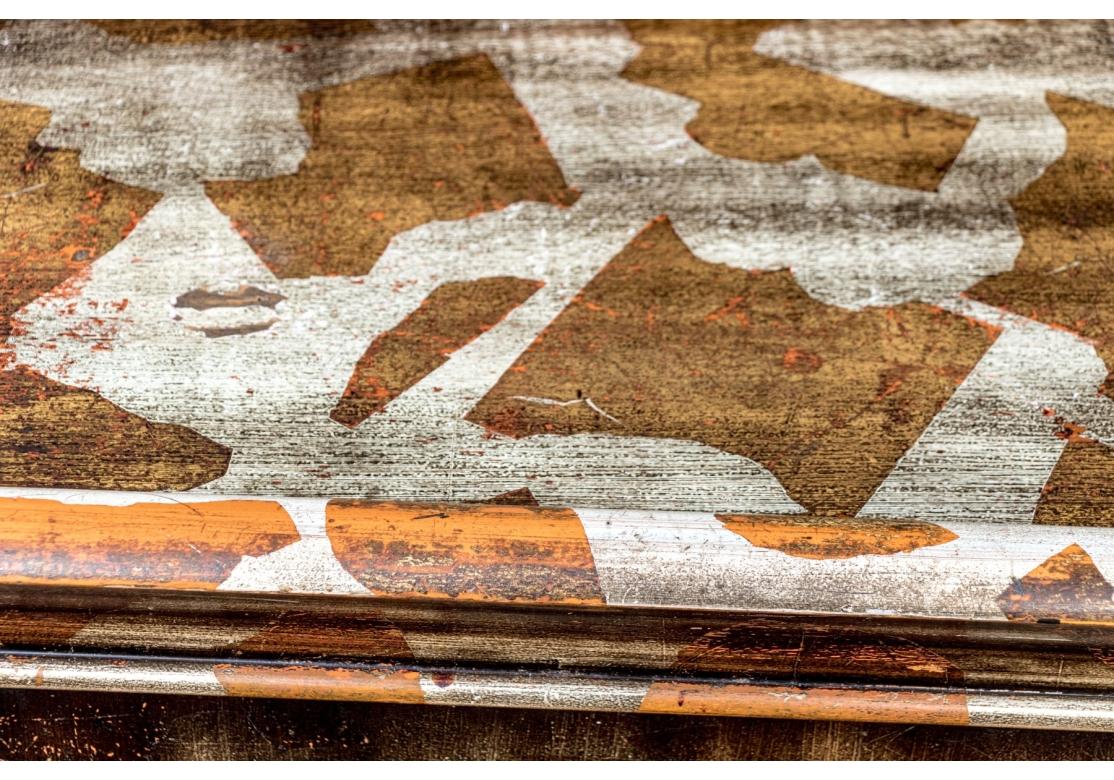 Extraordinary James Mont Metallic Lacquered Console Table In Distressed Condition For Sale In Bridgeport, CT