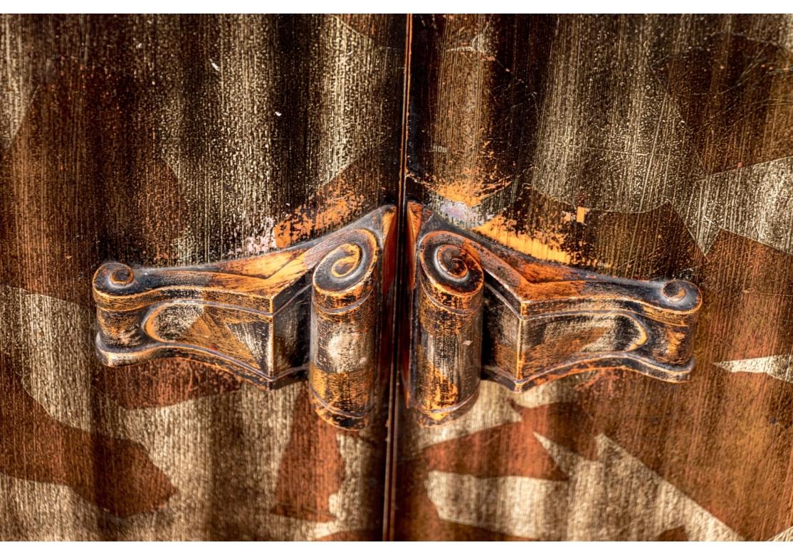 Wood Extraordinary James Mont Metallic Lacquered Console Table For Sale