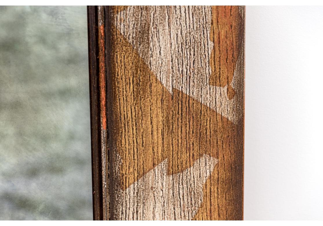 Straordinario specchio dipinto di James Mont, metà del secolo scorso In condizioni discrete in vendita a Bridgeport, CT