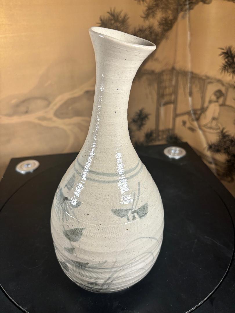 Extraordinary Japanese Hand Thrown Blue And White Wabi-Sabi Vase, Early 19thc. For Sale 3