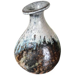 Extraordinary Japanese Hand Thrown Wabi Sabi Vase with Rich and Luscious Glaze
