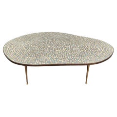 Extraordinary Juliette Derel Attr. Free-Form Colorful Tile Top Coffee Table