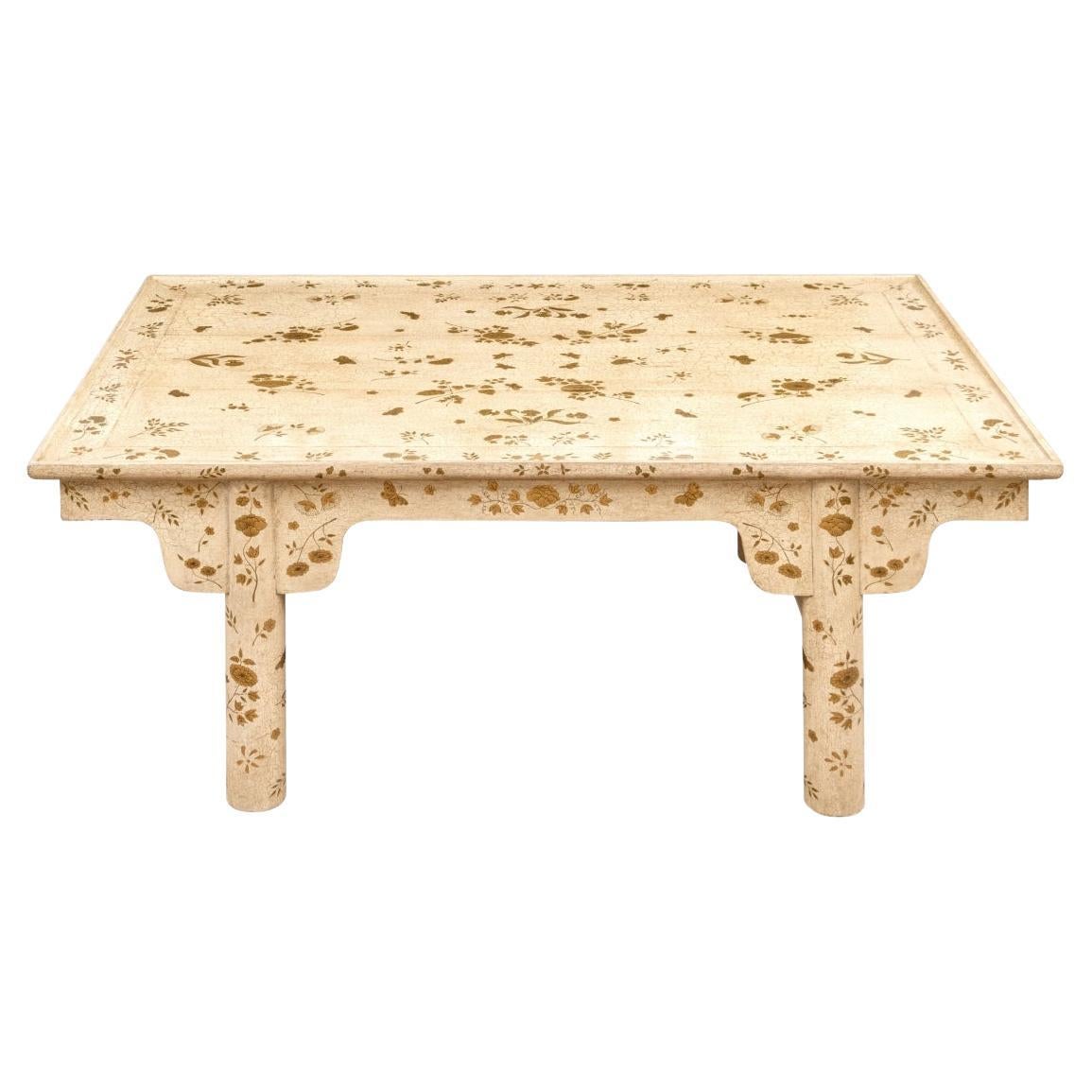Extraordinaire Table Cocktail Laquée et Peinte Attribuée Holly Hunt Design en vente