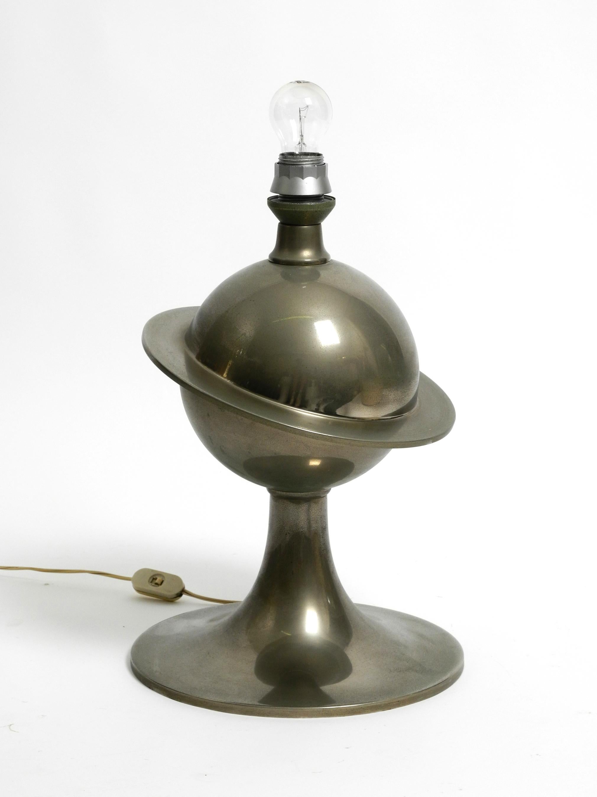 Extraordinary Large Italian Space Age XXL Metal Table Lamp with Fiberglass Shade 8