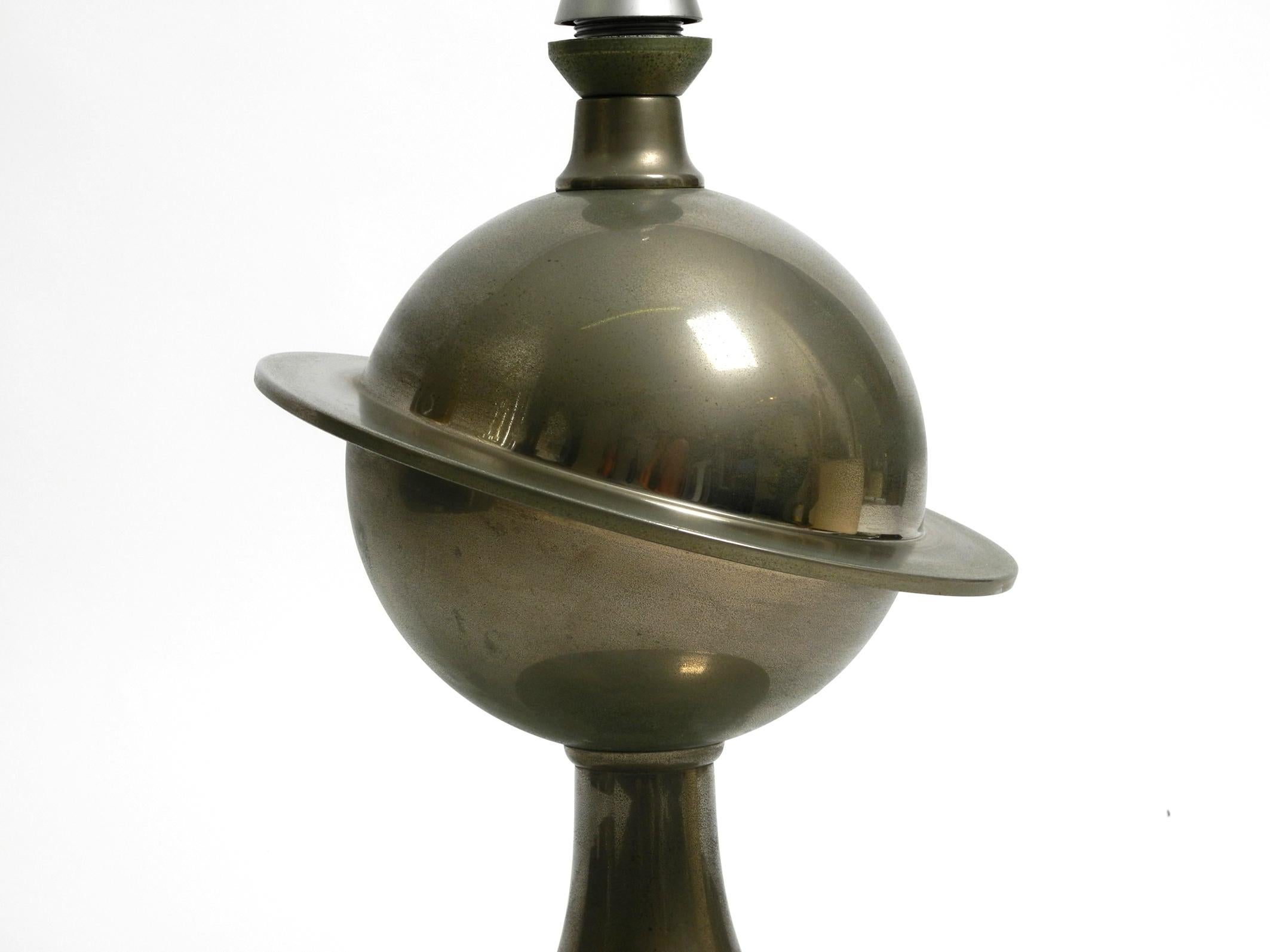 Extraordinary Large Italian Space Age XXL Metal Table Lamp with Fiberglass Shade 9