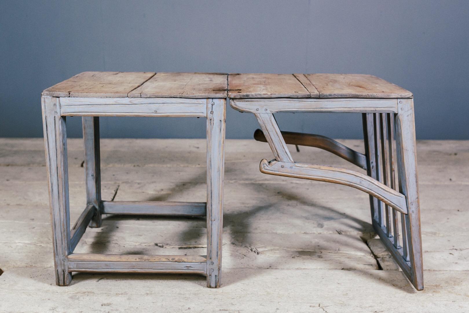 Extraordinary Large Metamorphic Vernacular Swedish Armchair Table or Bordstol 5