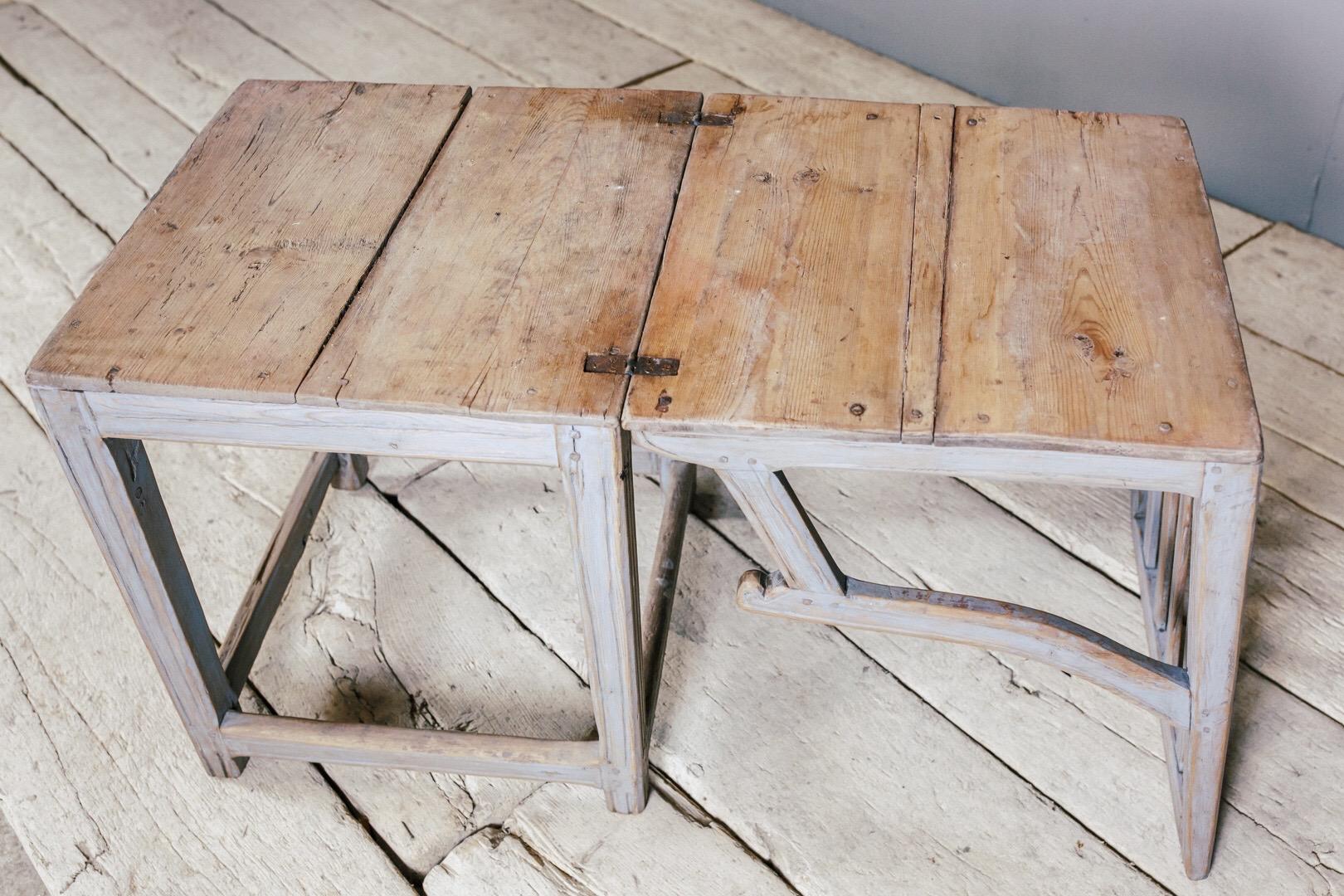 Extraordinary Large Metamorphic Vernacular Swedish Armchair Table or Bordstol 1
