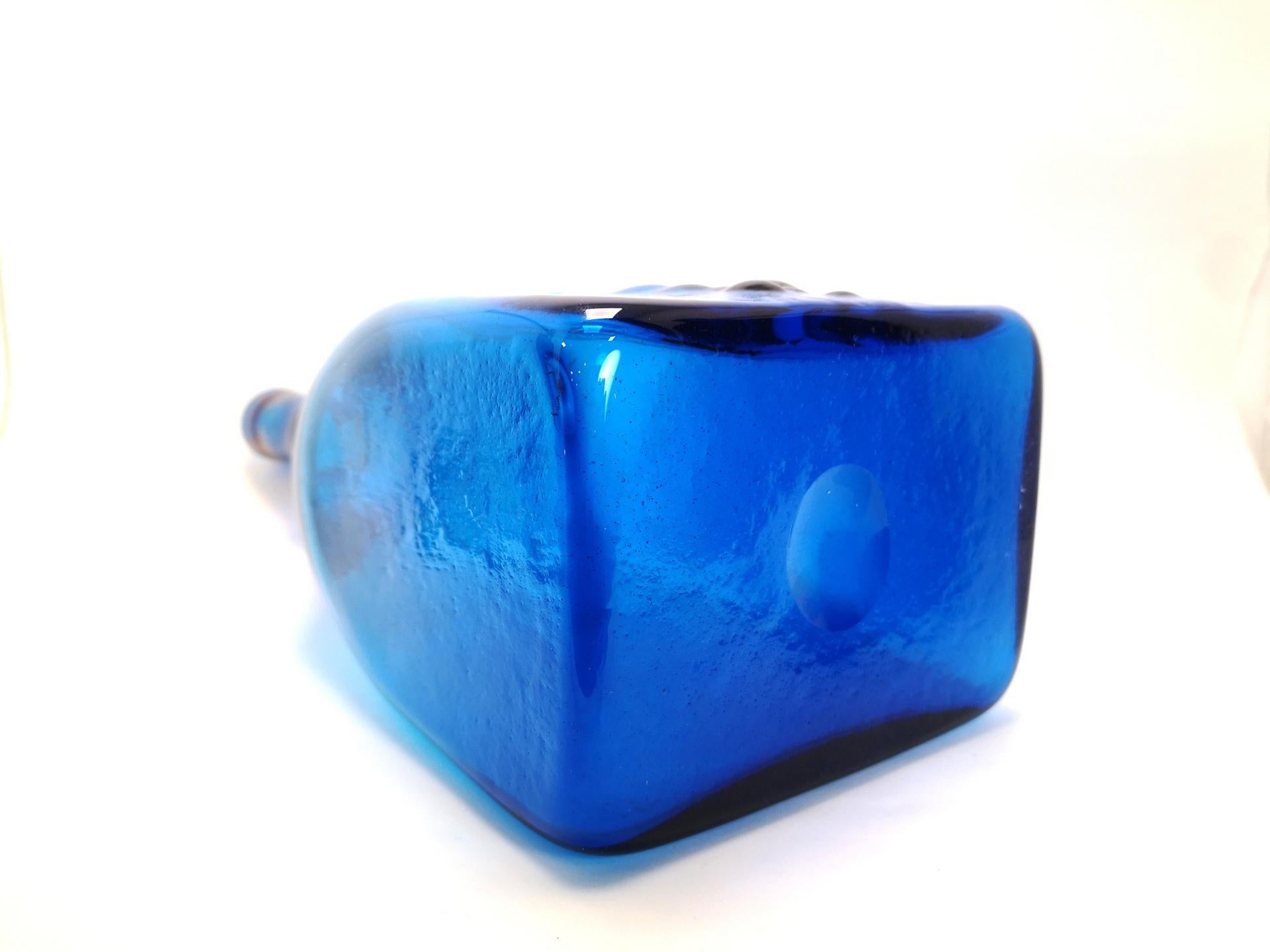 Extraordinary Large Mid-Century Hand Made Glass Bottle by Karol Holosko, 1960s For Sale 4