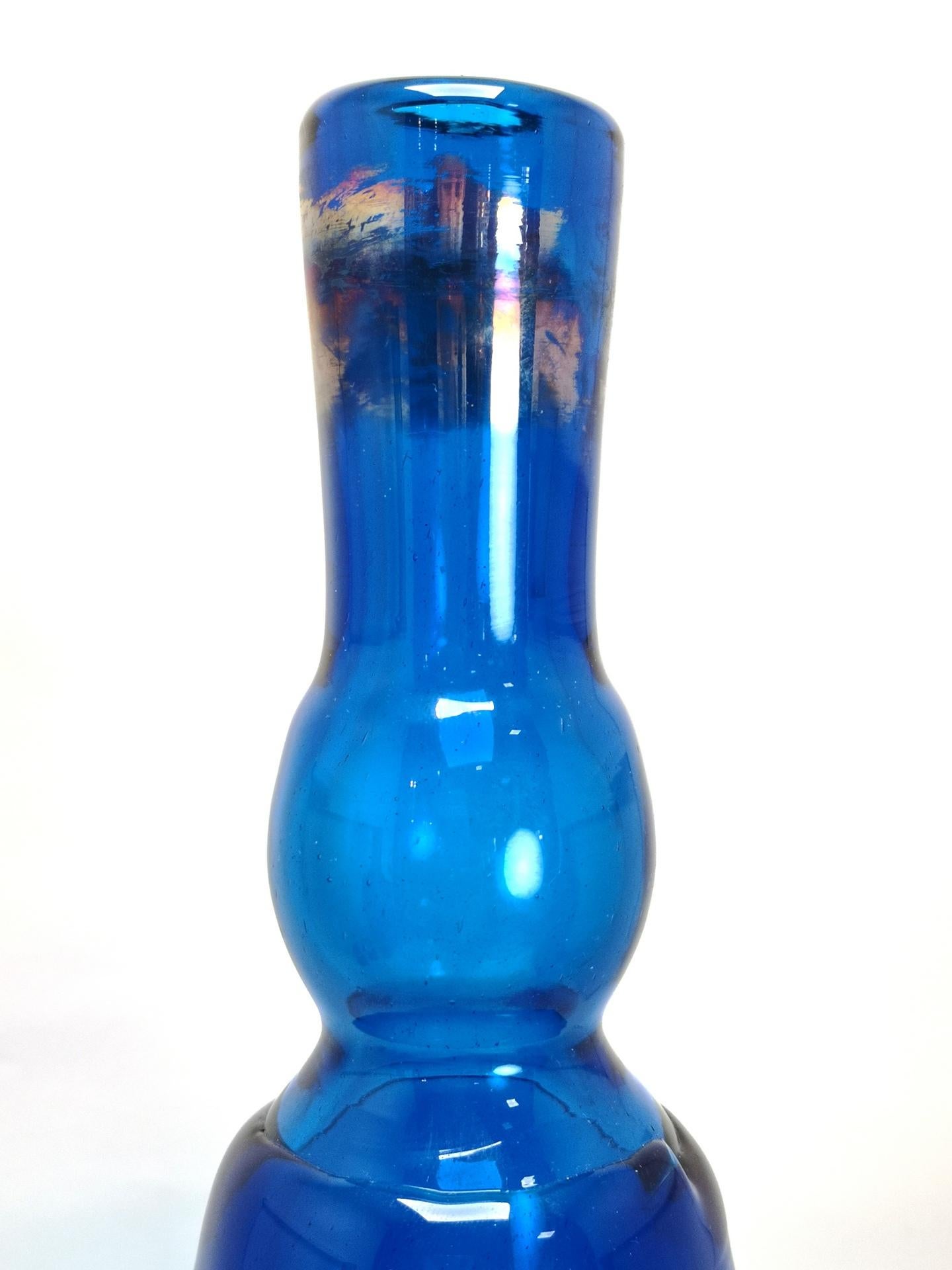Extraordinary Large Mid-Century Hand Made Glass Bottle by Karol Holosko, 1960s For Sale 1