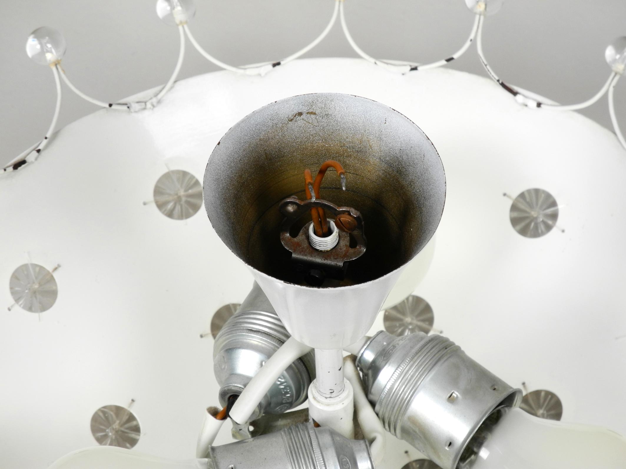 Extraordinary Large Midcentury Metal Ceiling Lamp by Emil Stejnar 4